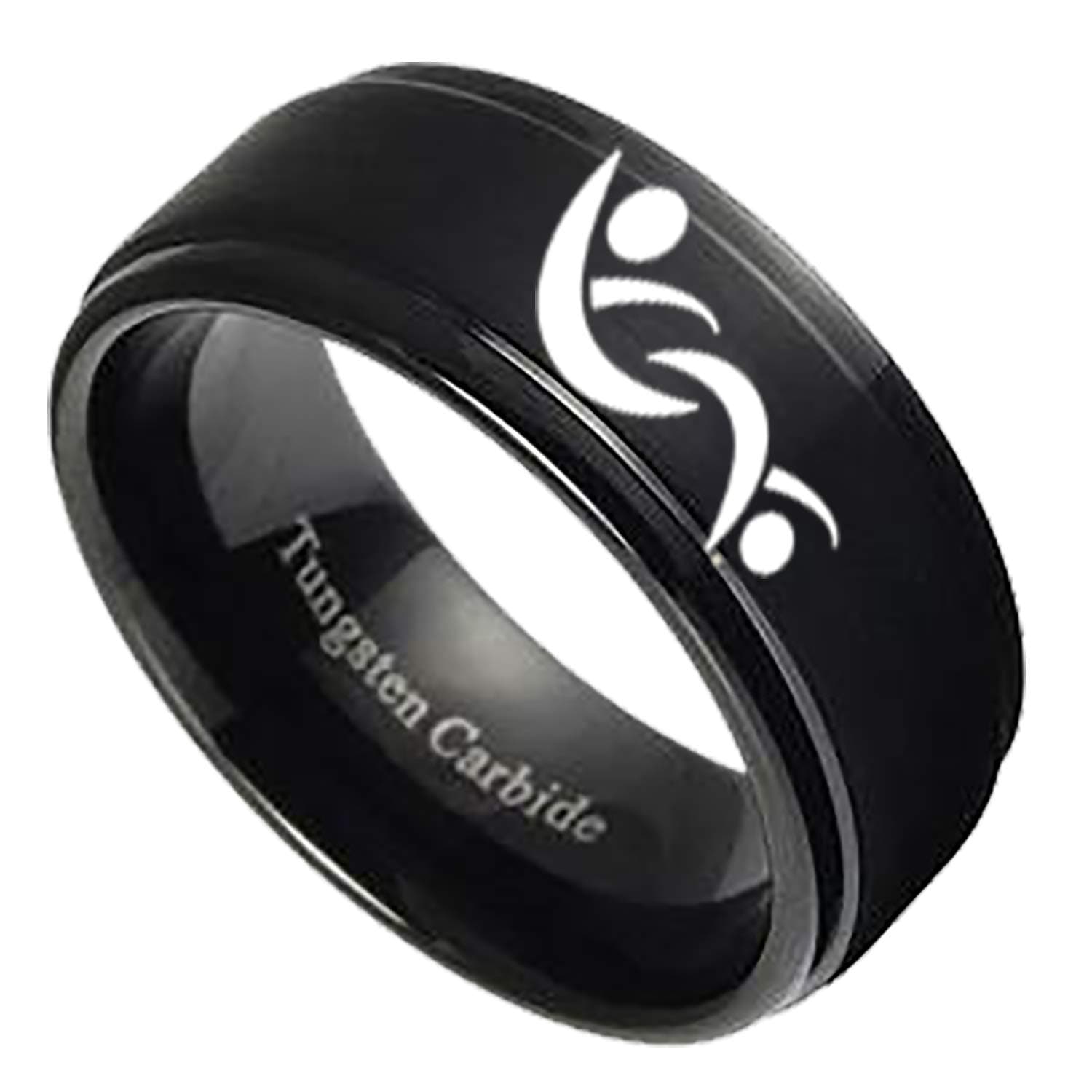 Unisex Black Swingers Ring with Swinger Symbol