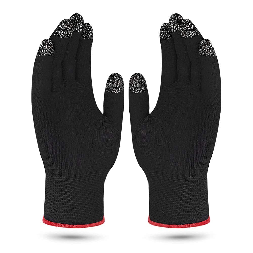 ZEPOHCKGaming Gloves, Anti-Sweat Breathable Touch Finger Game Glove for Highly Sensitive Nano-Silver Fiber Material, Support Almost All Mobile Gaming (Black)