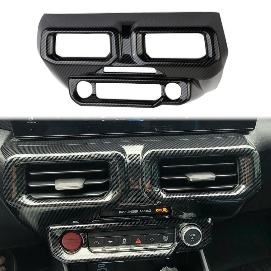 Center Console Air Vent Cover Trim Kit Accessories for 2024-2026 Ford Mustang (carbon fiber style)