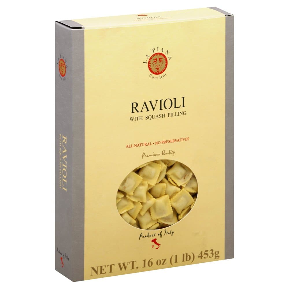 LA PIANA PASTA RAVIOLI SQUASH FLD, 16 OZ