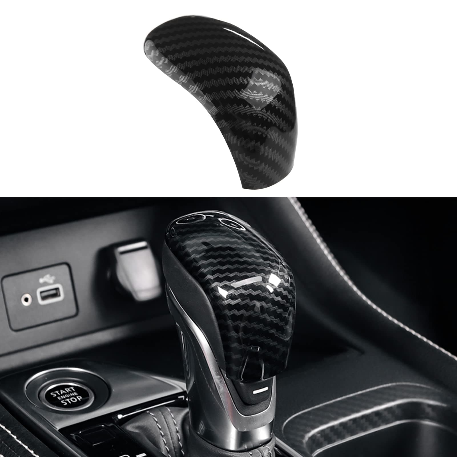 Compatible with Nissan Sentra Altima 2025 2024 2023 2022 2021 2020 Accessories Car Center Console Gear Panel Gear Shift Knob Cover Trim Cap -Carbon Fiber Style