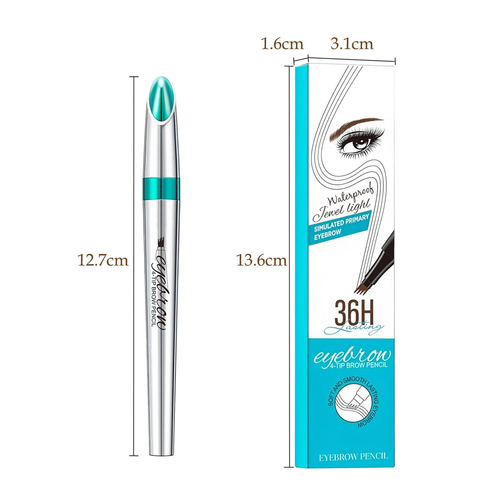 4D Microblading Eyebrow Pen with 4 Fork Tip – Waterproof, Smudge-Proof & Long-Lasting Liquid Brow Pencil for Natural Hair-Like Strokes, Includes Eyebrow Razor – Black