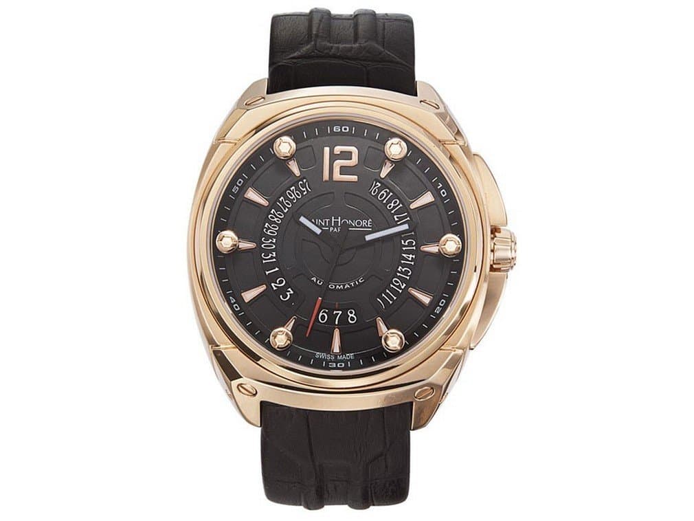 Saint Honore Haussman Collection Watch with Rose Gold in Black