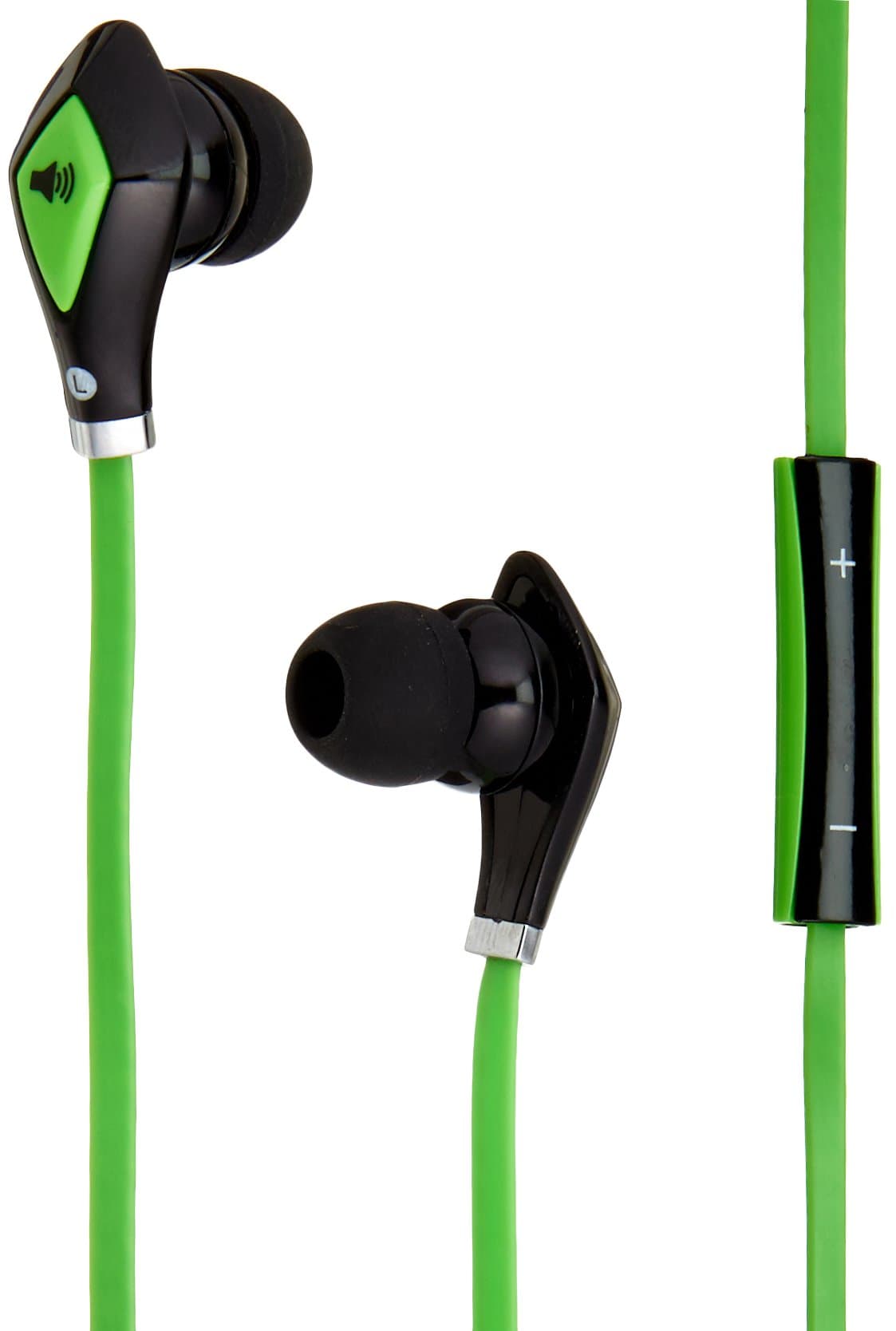 BassBudz Premium In-Ear Noise Cancelling Headphones - Tangle Resistant - In-Line Microphone- Compatible With All Apple Products
