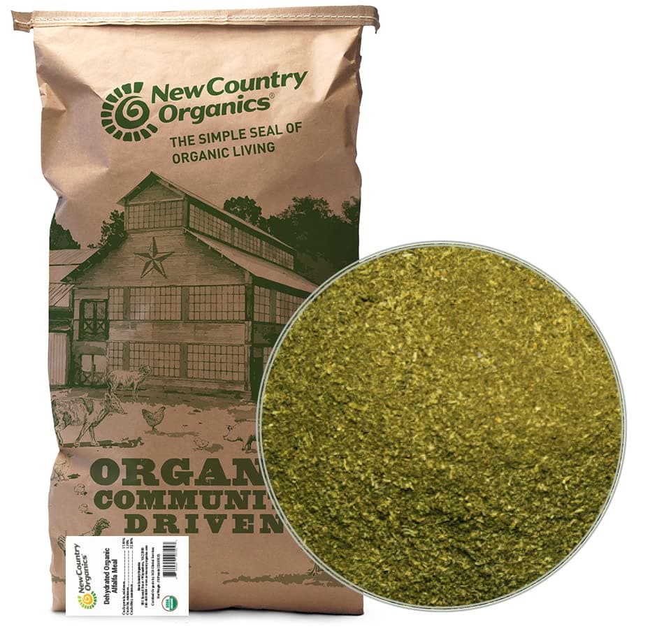 New Country Organics Alfalfa Meal Plant Fertilizer & Feed Supplement - Certified Organic & Non-GMO - Feed Grade - Suitable As Organic Feed Supplement & Organic Fertilizer - 50 Lbs