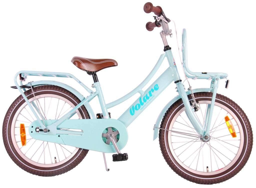 .Volare Girl Bike Excellent 18 Inch Front Brake on Handlebar and Rear Coasterbrake Carrier Blue 95% Assembled