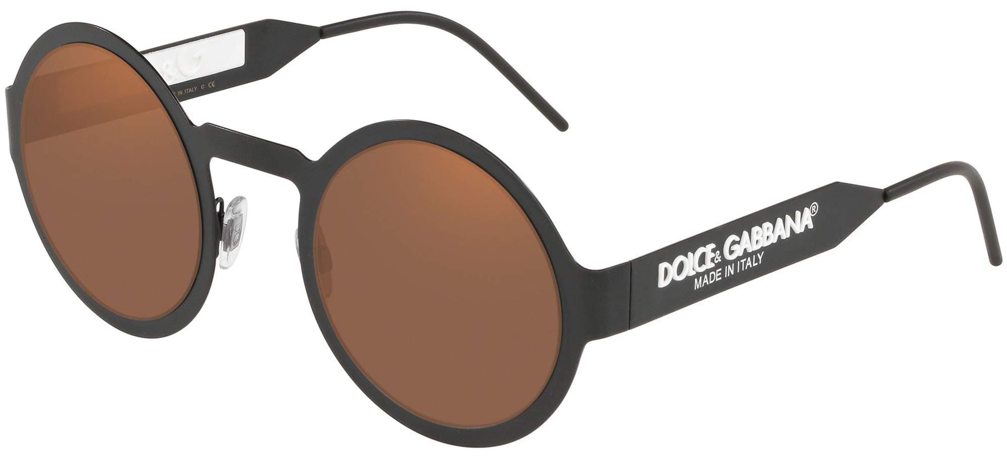 Dolce&Gabbana Woman Sunglasses Matte Black Frame, Brown Orange Metallic Lenses, 51MM