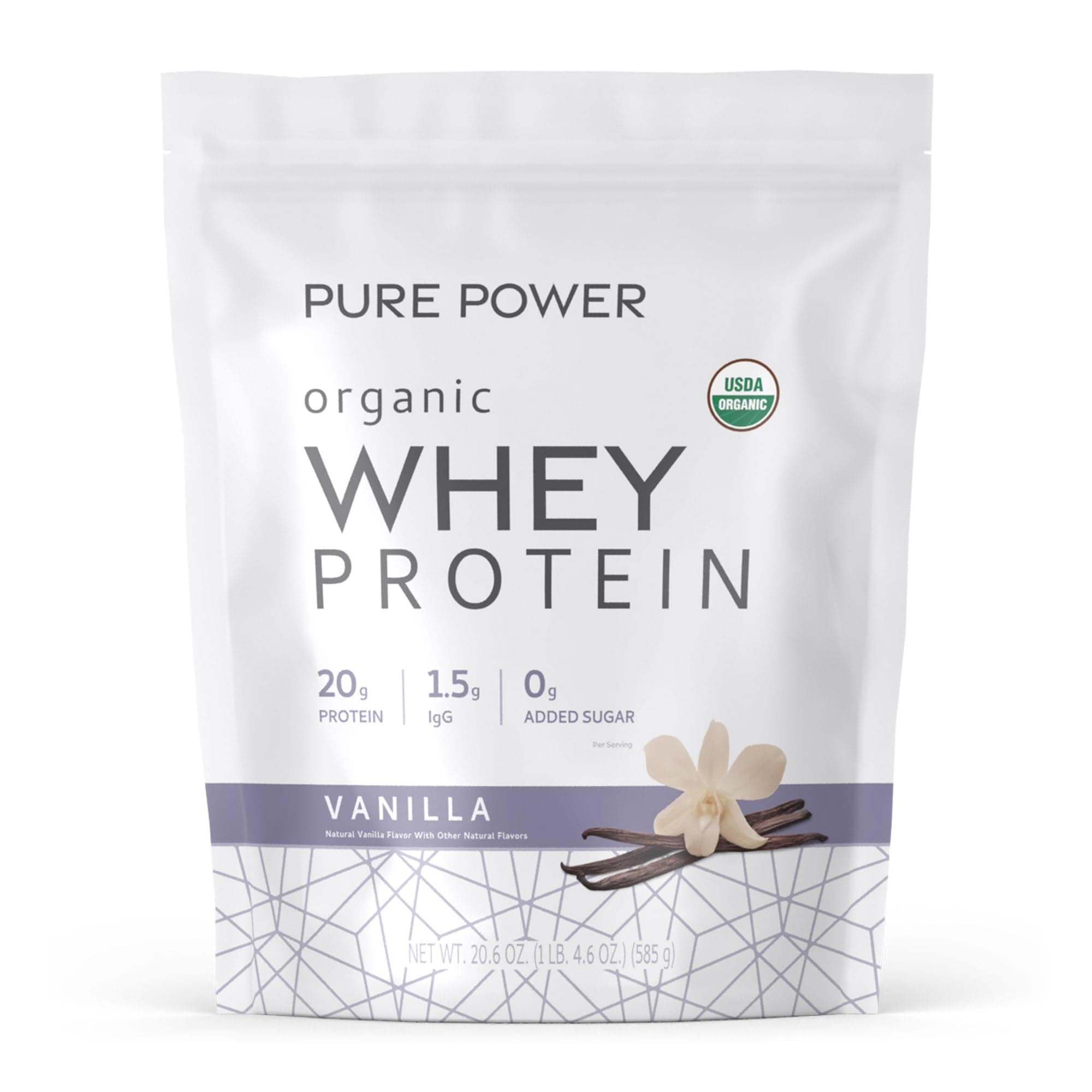 Dr. Mercola Pure Power Organic Whey Protein - 20 g Protein - Supports Muscle Growth & Energy - Grass-Fed Whey Concentrate - 15 Servings (20.60 oz) - Vanilla