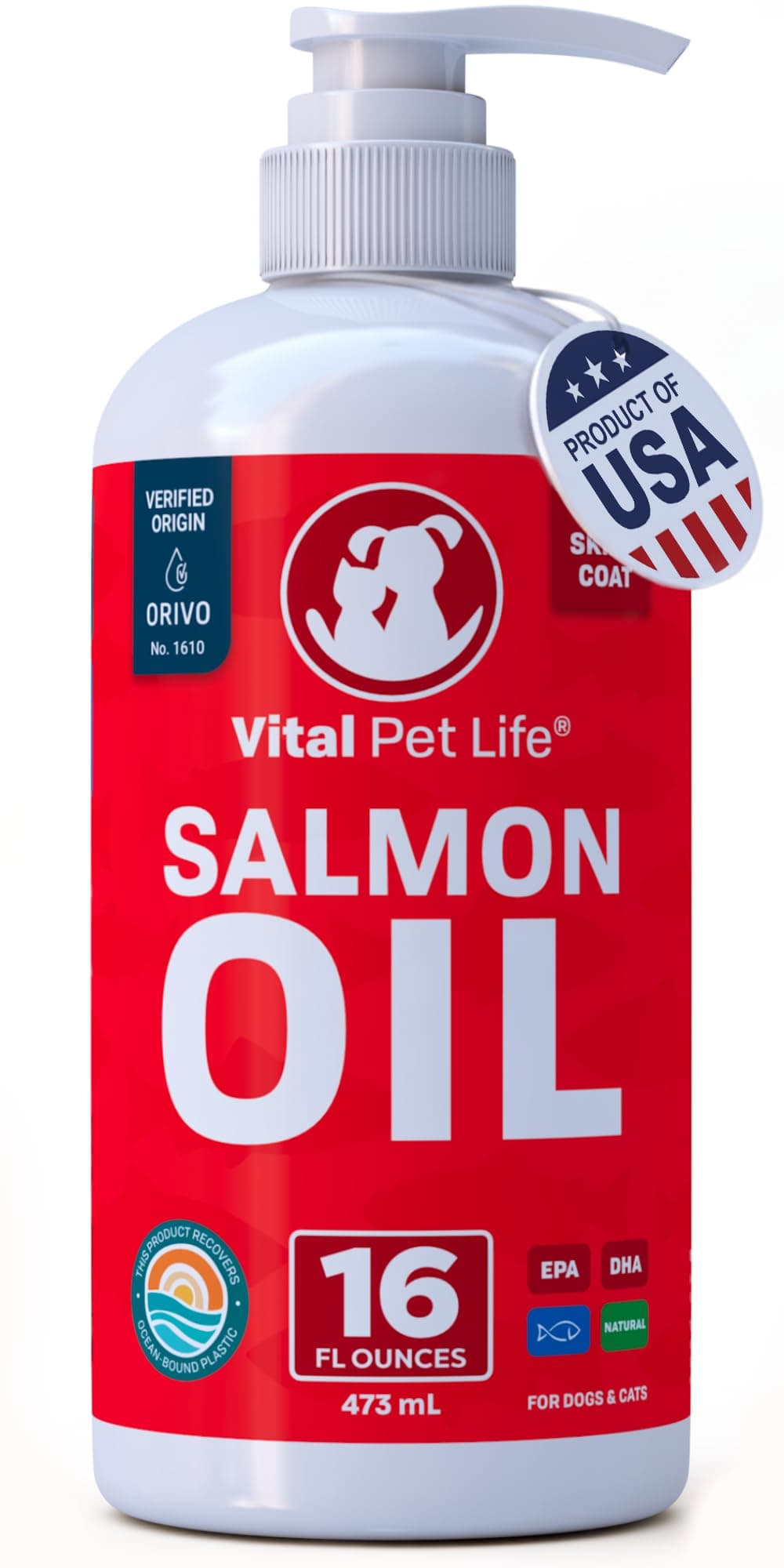 Fish Oil Omega 3 Food Supplement for Pets, Wild Alaskan - 470ml