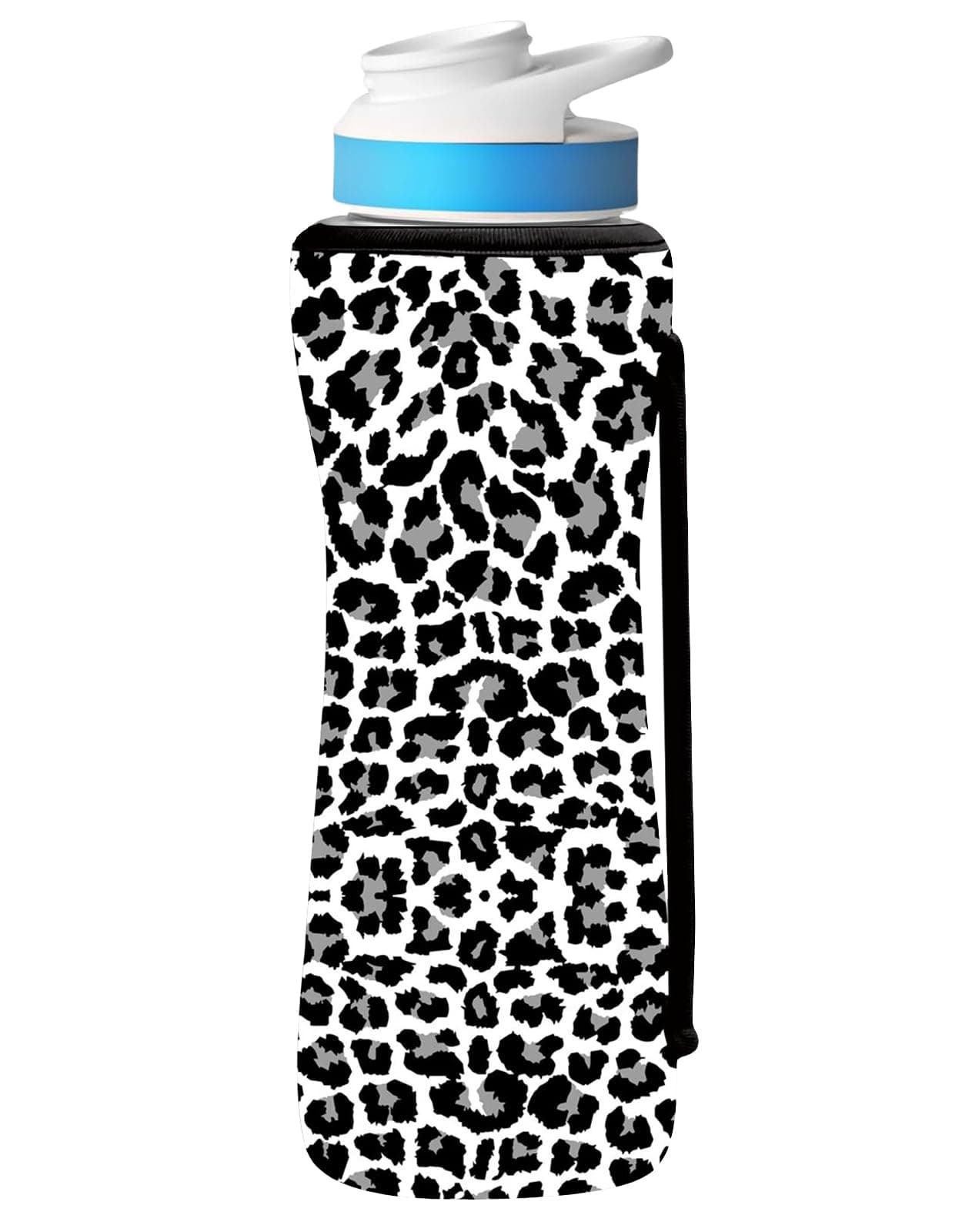 32oz Cute Printed Sleeve Compatible With Cirkul Water Bottle For Plastic And Stainless Steel Bottles 32oz Neoprene Sweat-Wicking Material Insulated Cover Designed With Handles (Snow Leopard)