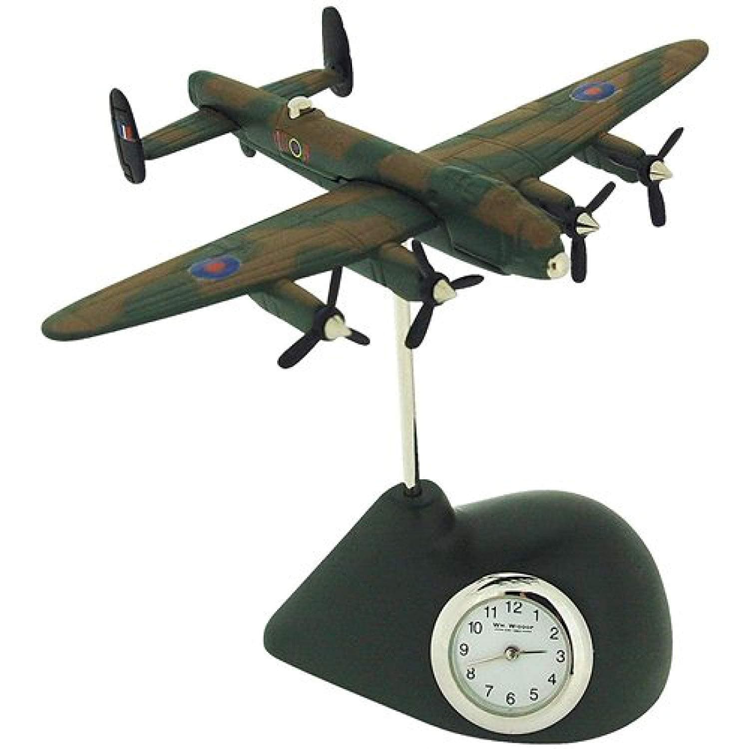 Widdop and CoW M WIDDOP Miniature Khaki Techno Lancaster Bomber Novelty Desktop Collectors Clock 9421