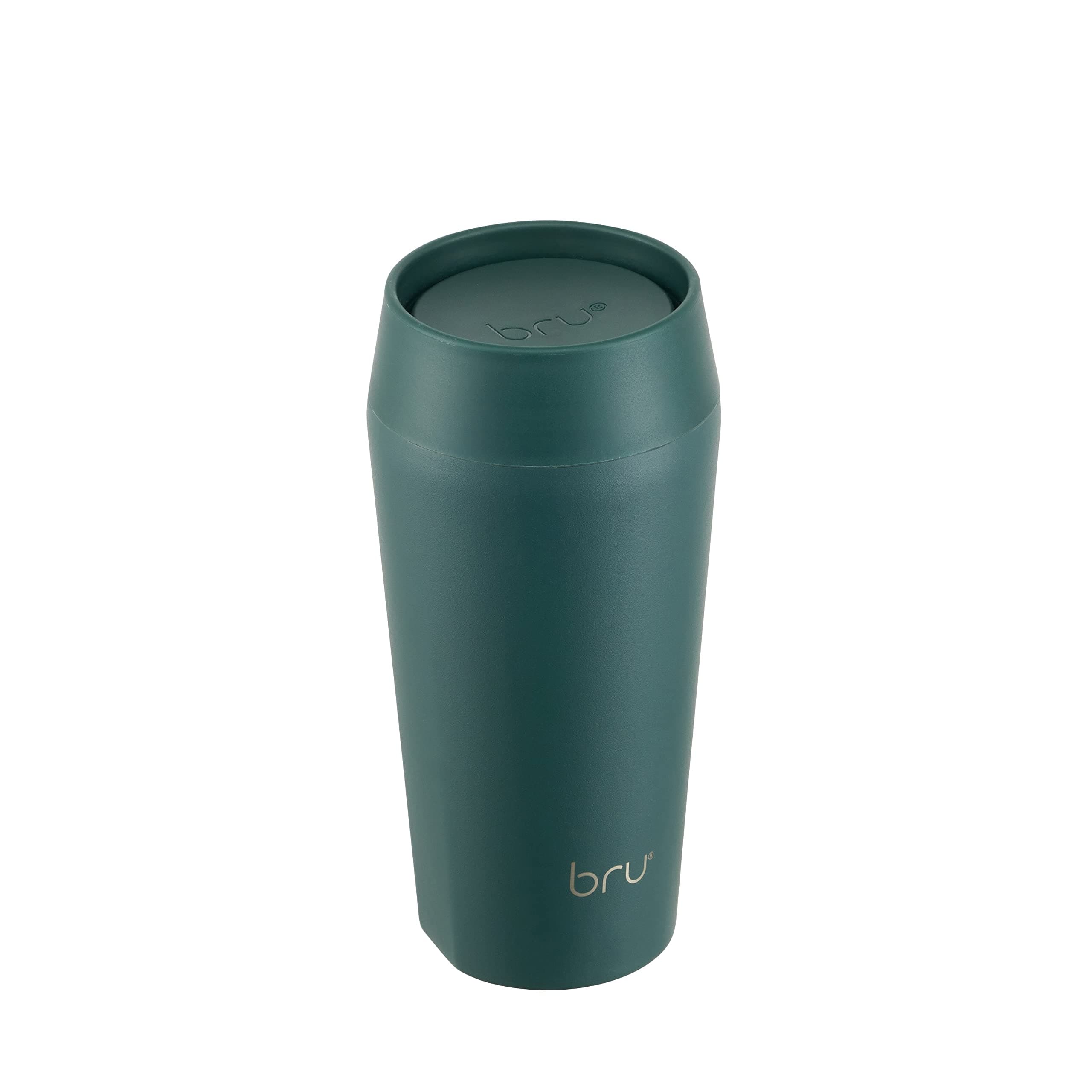 bru Travel - Insulated Coffee Cup Travel Mug for Hot Drinks, Leakproof, Ceramic Lined (12 oz, Aranya Green)