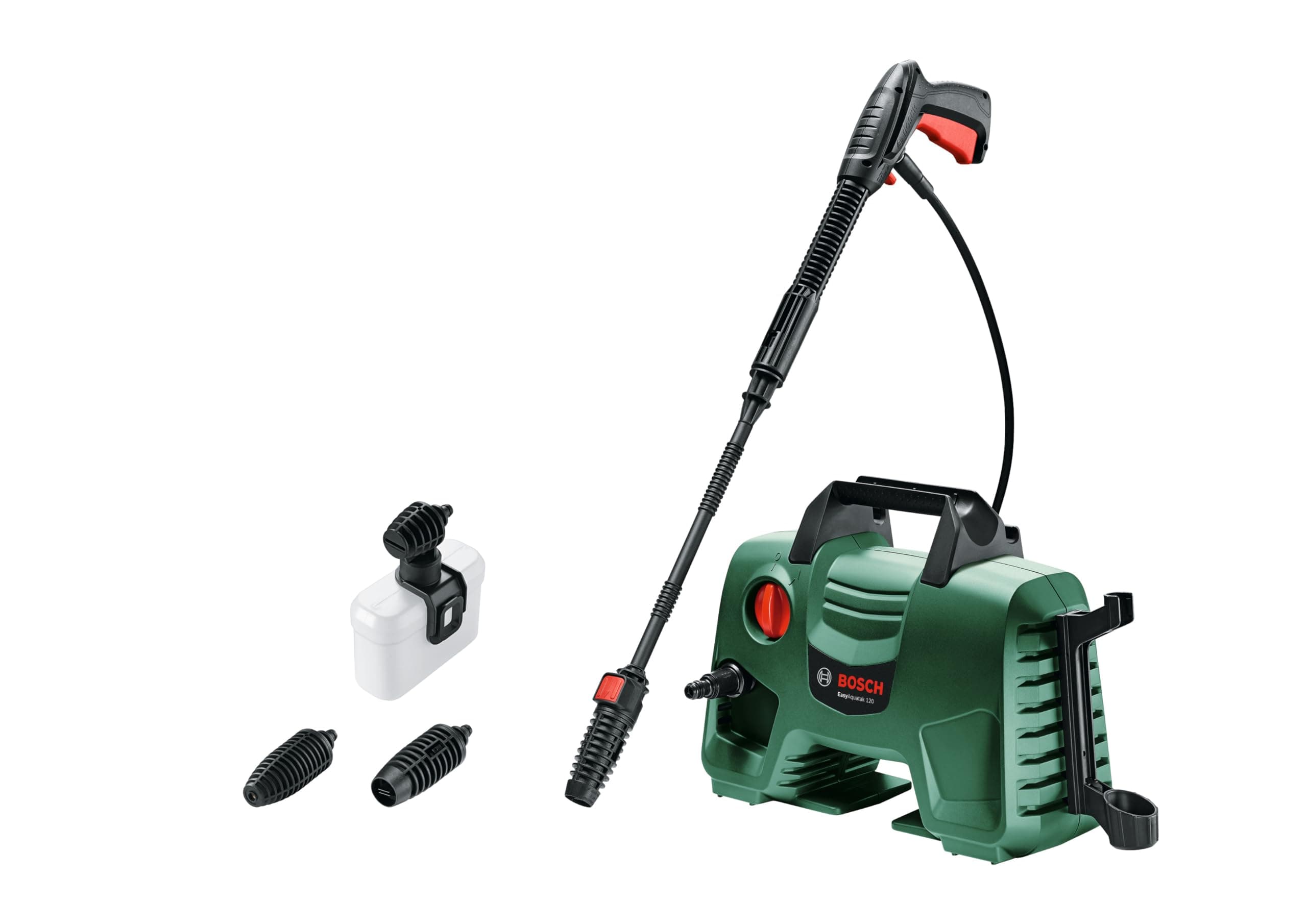 Easy Aquatak 120 High Pressure Washer |1500-wt Motor | Max Pressure 120 Bar | Variable fan jet nozzle | Bosch Gun & Lance, Self-priming | Removing Heavy Dirt from Small Cars & Driveways | 4.7 Kg
