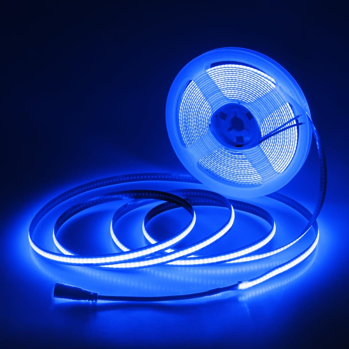 Aclorol Blue COB Led Strip Lights 16.4ft Led Tape Lights 12 Volt for Living Room Bedroom Kitchen Cabinet Closet Other Home Indoor Decor 320Leds/m (Power Supply&LED Dimmer Not Included)