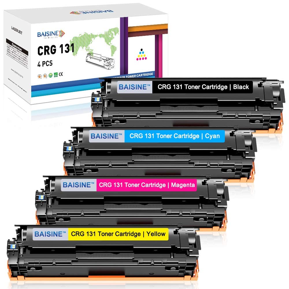 BAISINE Compatible MF8280Cw Toner Cartridge Replacement for Canon 131 131H Toner for Canon ImageCLASS MF628Cw MF8280Cw LBP7110Cw MF624Cw MF8280 Laser Printer Ink (Black, Cyan, Magenta, Yellow, 4 Pack)