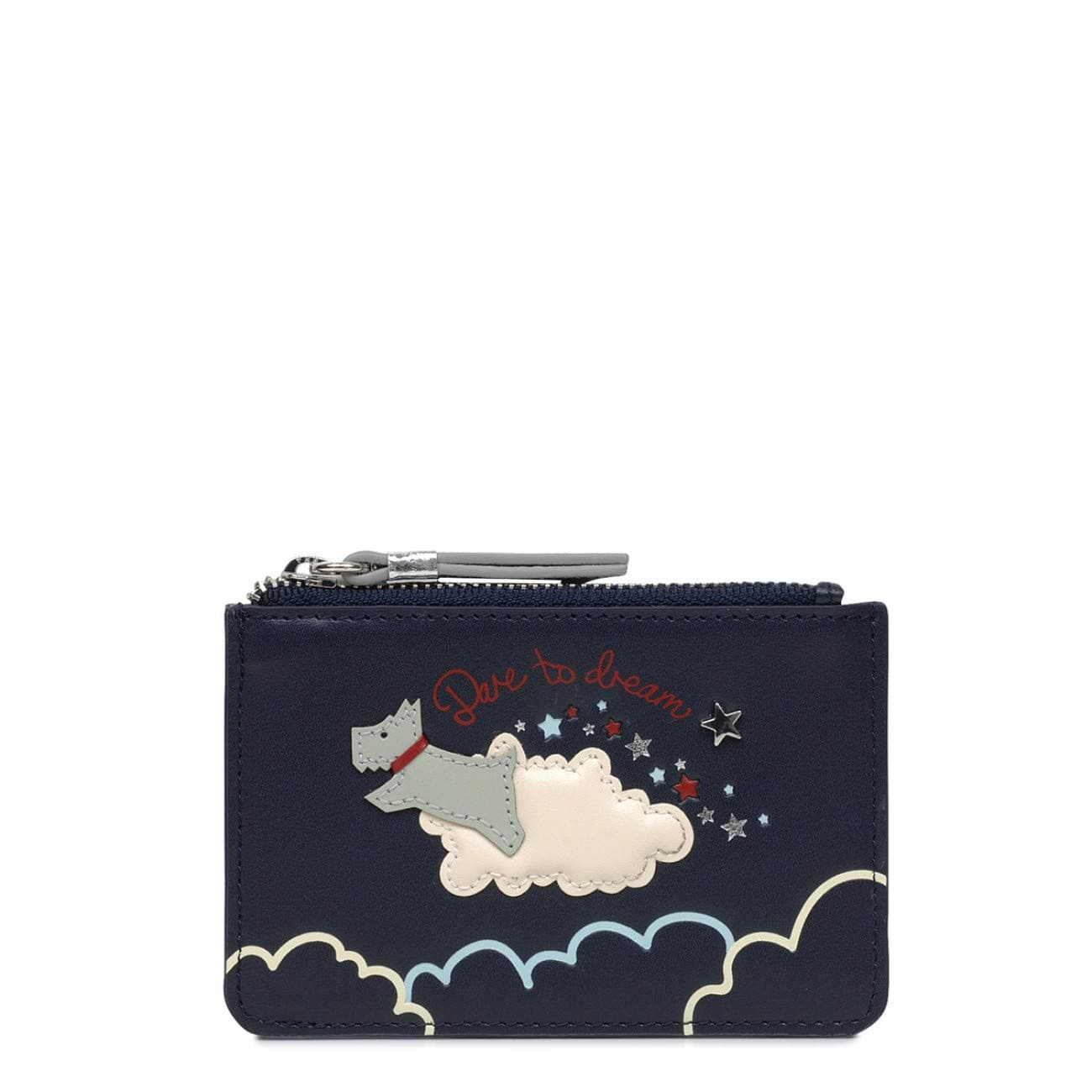 Radley Small Coin Purse/Card Holder in Navy Leather 'Dare to Dream' Design RRP £35