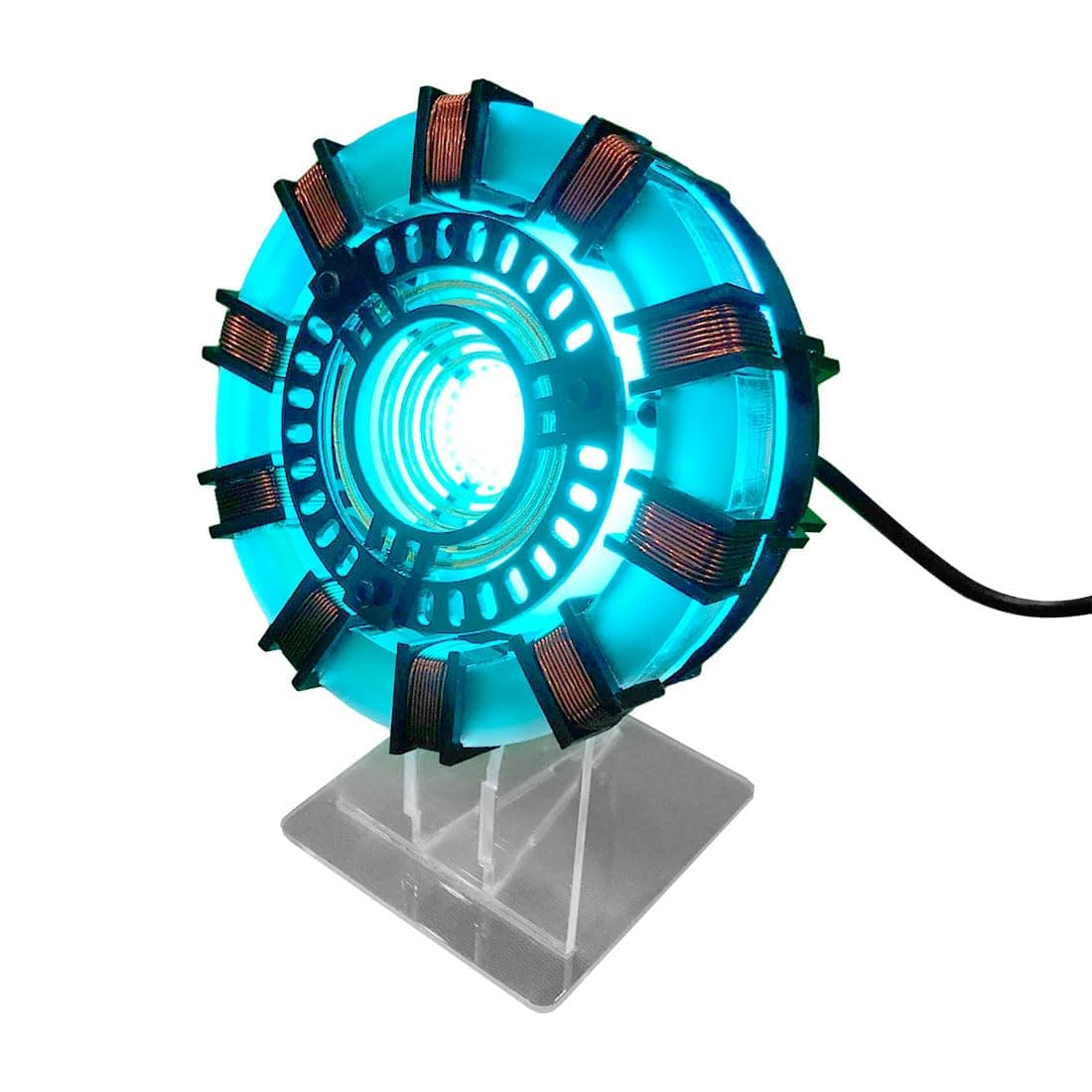 MK1 Arc Reactor Model Assembly Kit, Arc Reactor Model with USB Power Cable Light, Room Decor,Office Desk Tech Toys, Creative Desktop Toy Ornaments (RC Not Included)