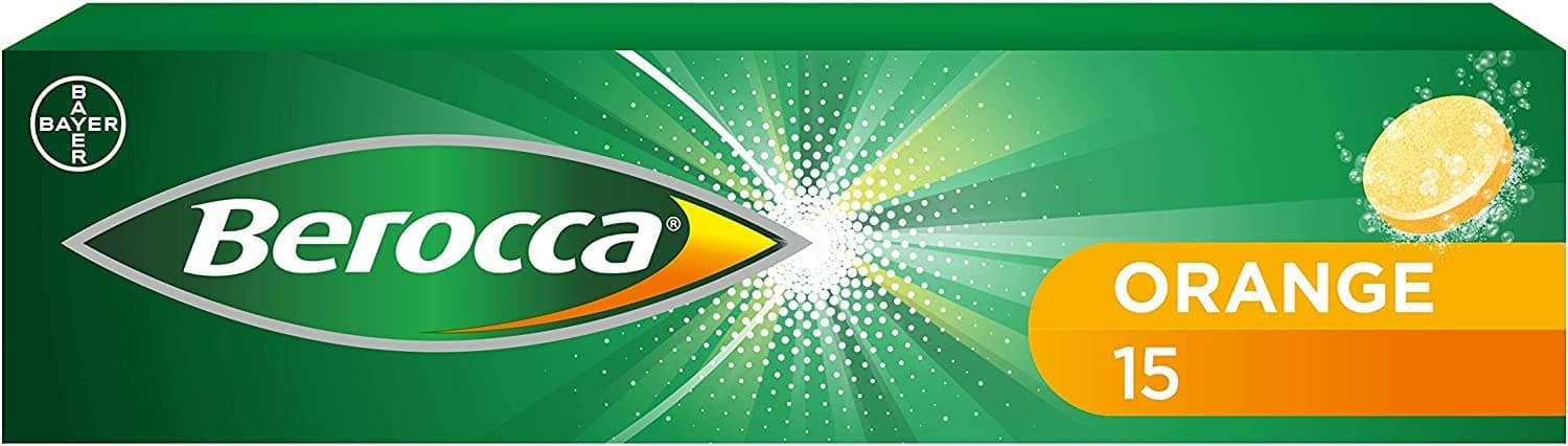Beroca Vitamin C Effervescent Tablets, with Magnesium, Vitamin B12 & Vitamin B Complex, Orange Flavour (15 Tablets)