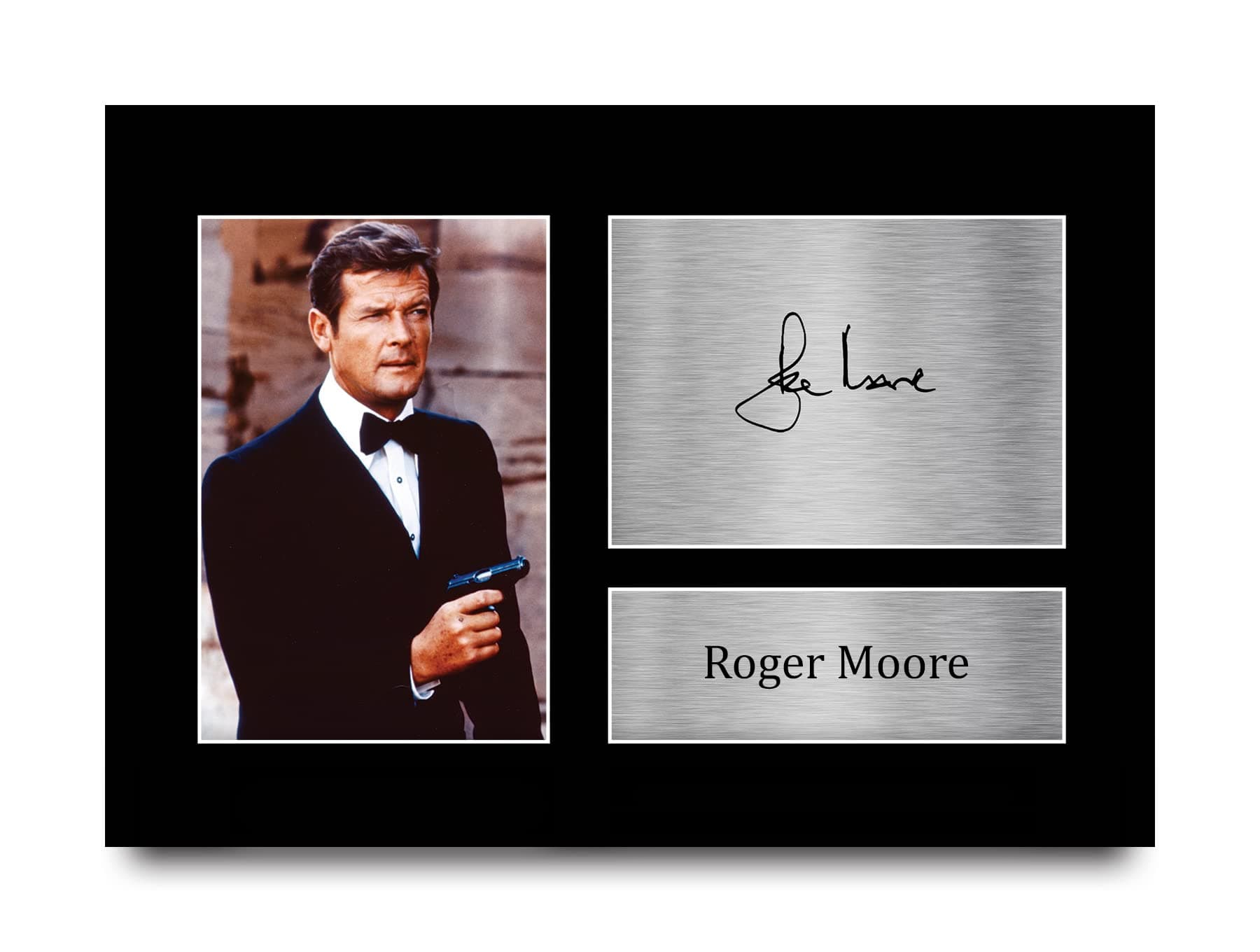 Roger Moore Gift Signed A4 Printed Autograph James Bond Gifts 007 Print Photo Picture Display
