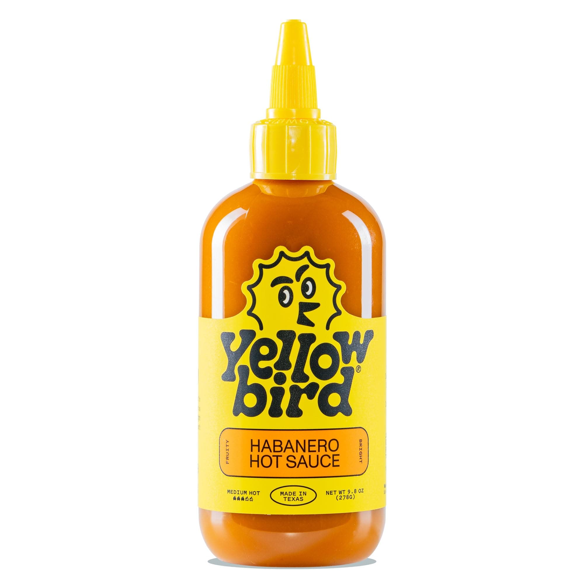 Yellowbird® Classic Habanero Hot Sauce 9.8 oz. Pantry Size (Medium Hot | 1 Bottle | Made in Texas)