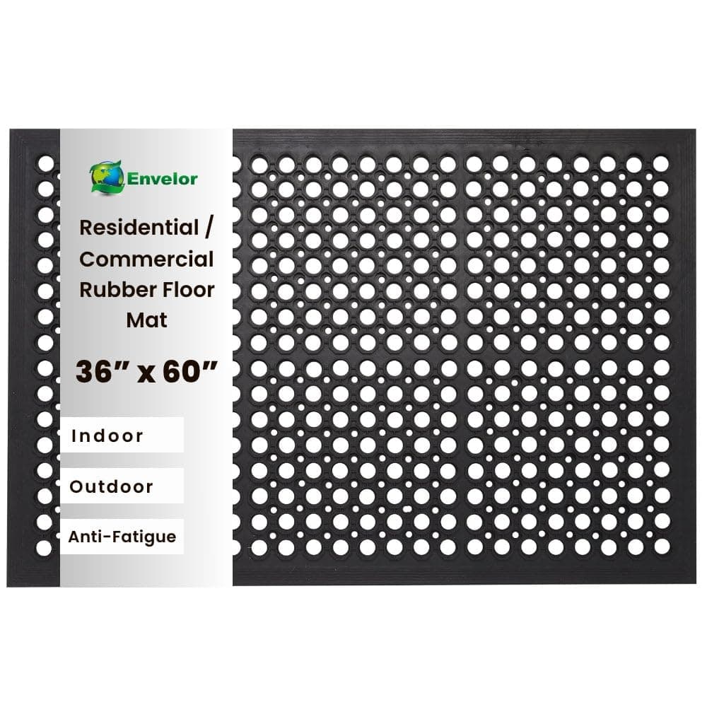 Envelor Home and Garden Durable Anti-Fatigue Restaurant Bar Drainage Rubber Floor Mat (Various Sizes) (36 X 60 inches)