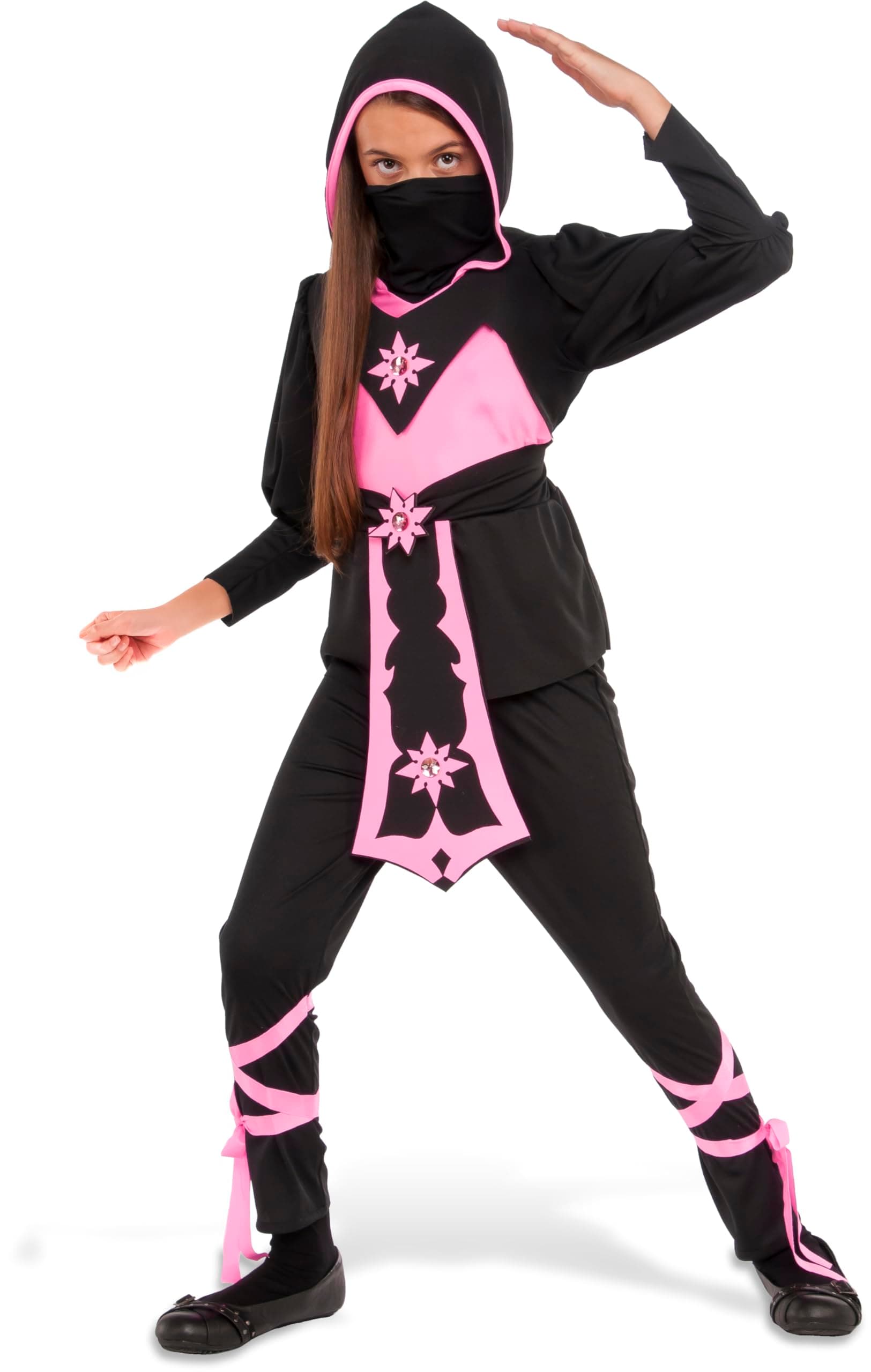 Rubies Pink Crystal Ninja Costume for Kids, Girl's Large