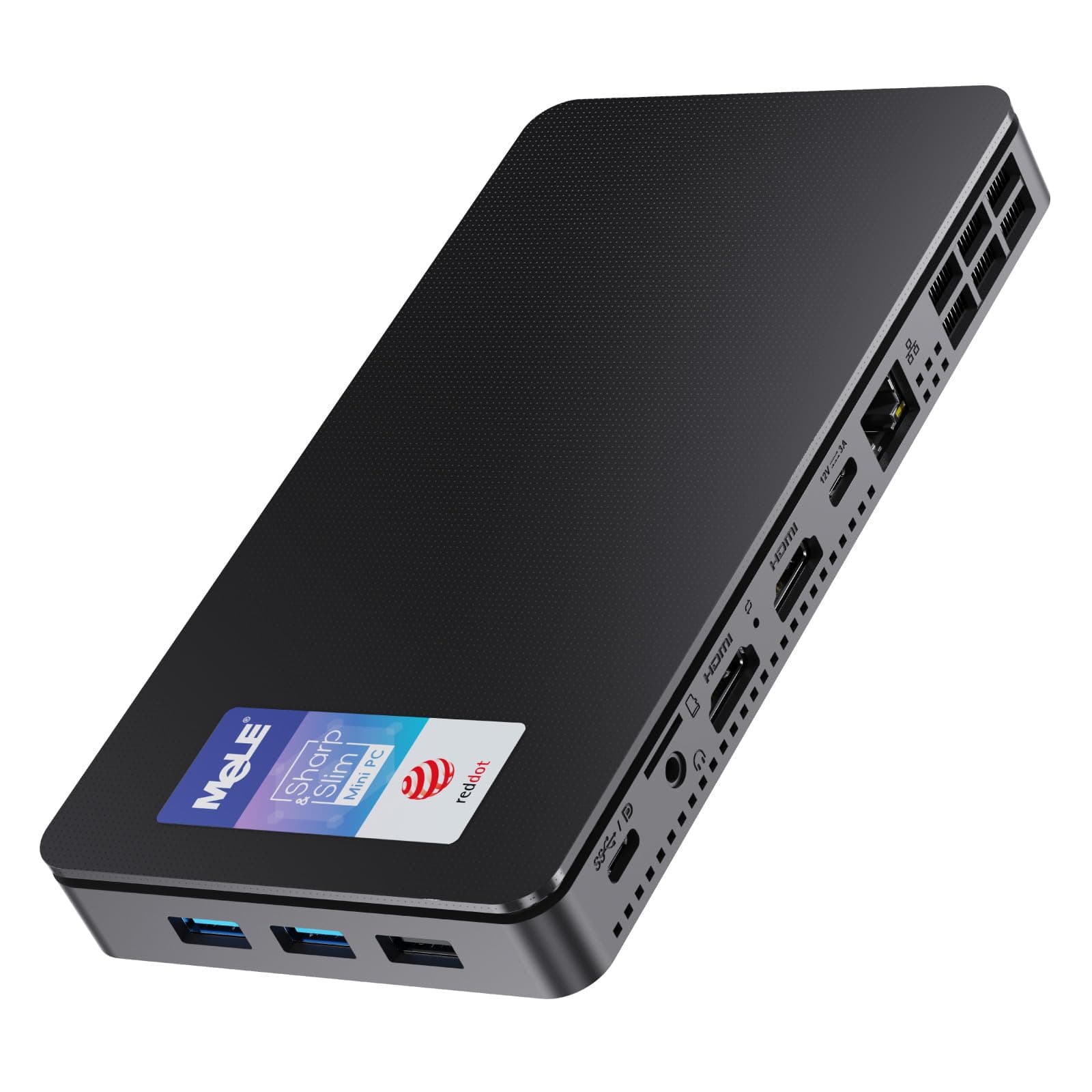 MeLE Mini PC Overclock4C, Core i3 N300 16GB 512GB Storage, Reddot Winner, HDMI Display PCIE 3.0X4, Full Function USB-C, Micro Desktop Computer on Home, Office, Industrial & Education