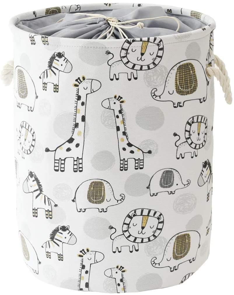 INough Baby Hamper Kids Laundry Basket Nursery Hamper Stuff animal Organizer,Toy Baskets Corner Stuffed Animal Storage Basket Kids Storage Basket Safari Nursery Decor Clothes Hamper for Boys, Giraffe