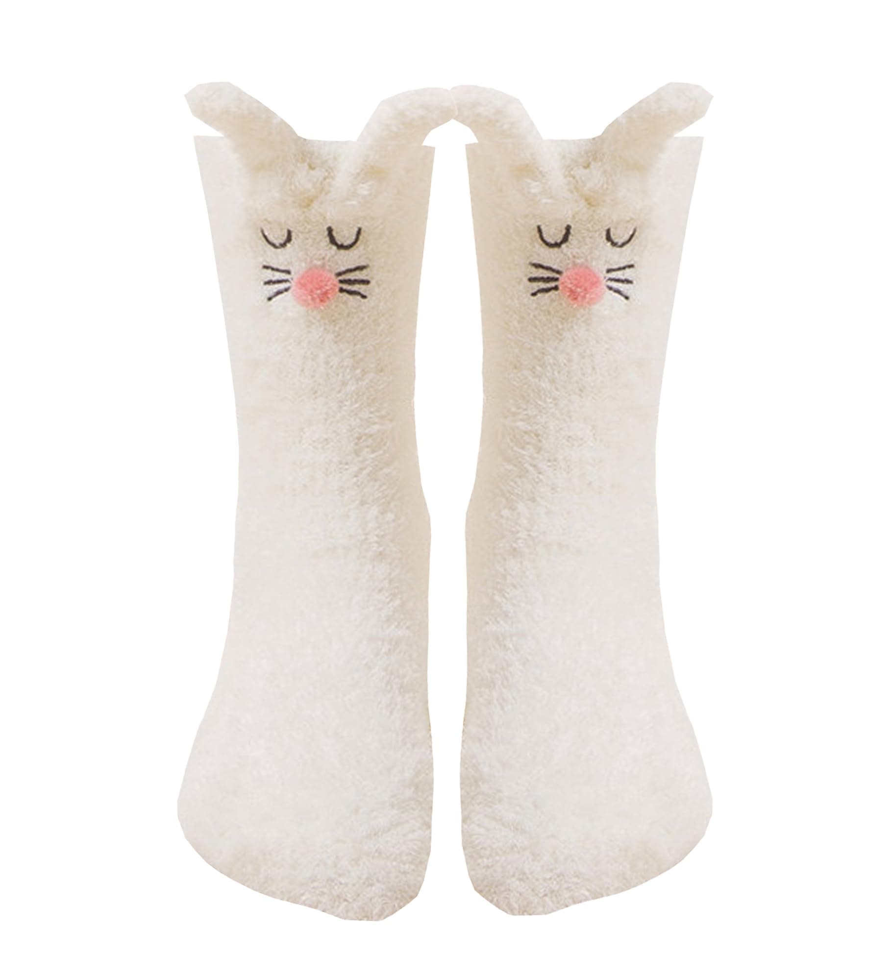 Slipper Socks Fleece Fuzzy Crew Sock Soft Easter Bunny Stockings for Women Girls