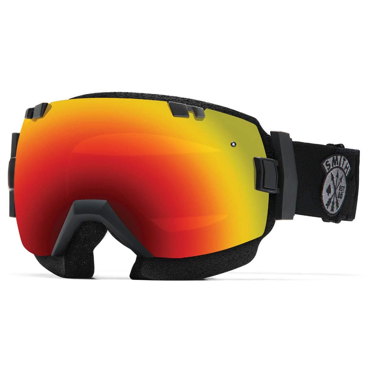 Smith Optics SNMB IOX Winter Sport Snowmobile Goggles Eyewear - Black Sabotage/Red Sol-X Mirror/Medium/Large