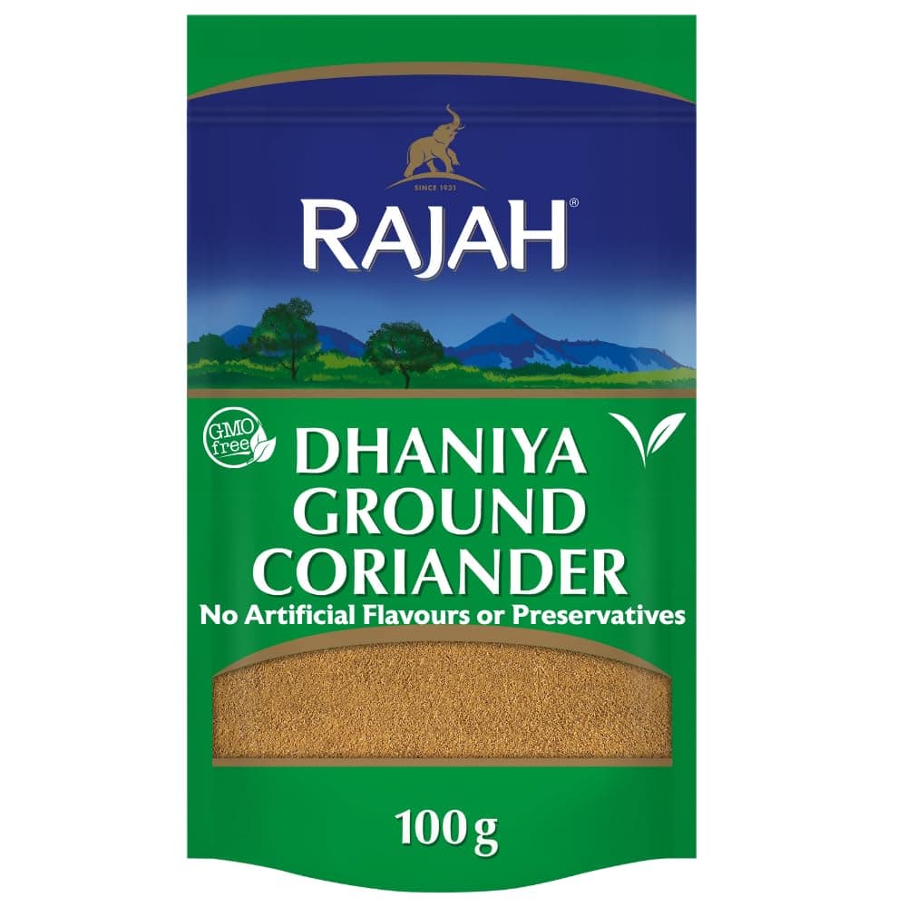 RajahSpices Dhaniya Ground Coriander | Coriander Powder | Ada | Adarak | ADU | Adaraka | Adrak | (100g)