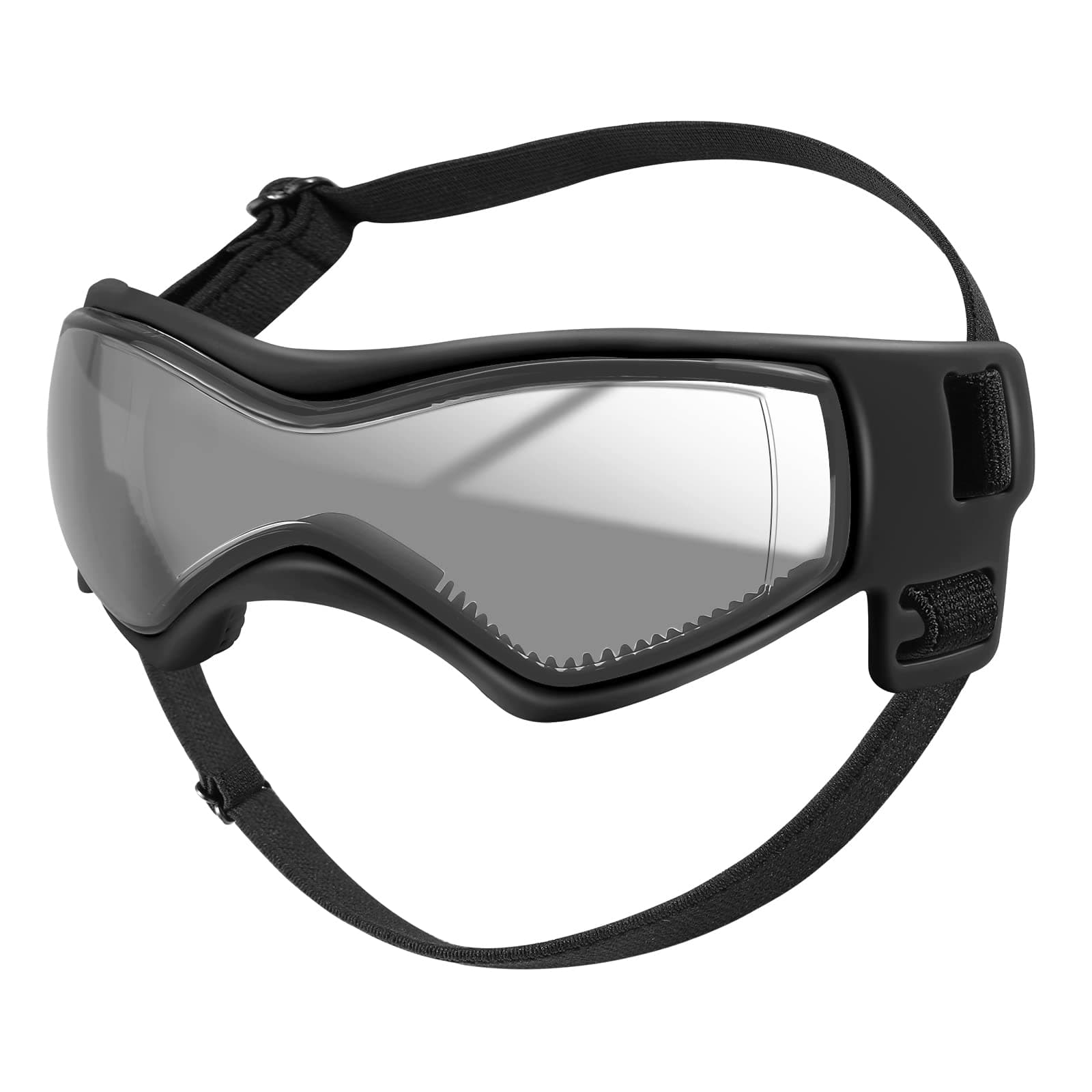QUMY Dog Goggles UV Protection for Small to Medium Breed, Dog Sunglasses Windproof Anti-Fog Dustproof Snowproof, Puppy Glasses for Outdoor Riding Driving with Comfortable Frame Adjustable Straps