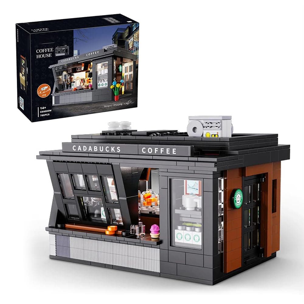 kowkis Corner Coffee Shop Modular Buildings,City House Sets,Assembly Square Street View Architecture Sets Bricks,C66005 Building Block Toys Gift for Adults(768 Pcs)