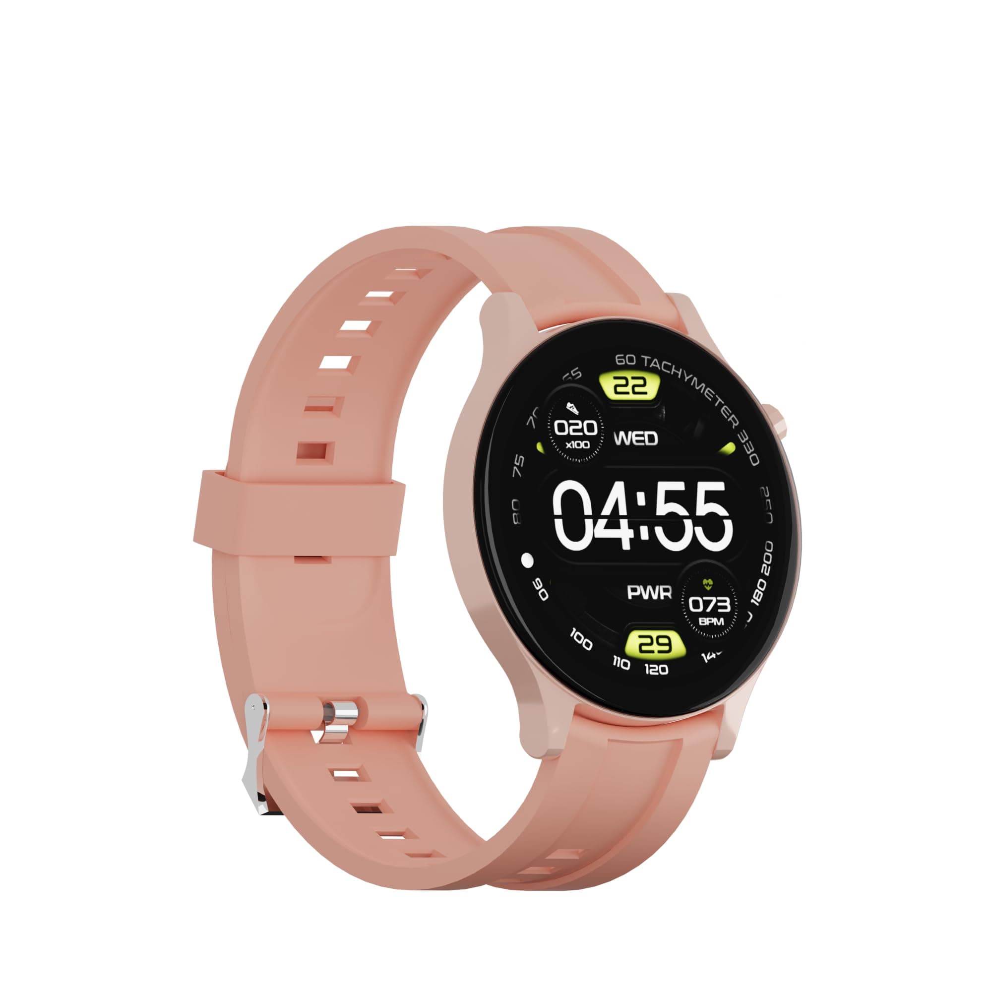 TS TIMESTONE Duke Smartwatch - Full Touch Color Display - Bluetooth Calling & Music - Heart Rate, Blood Pressure, Oxygen Level - Sports & Games Mode - Weather Reports (Pink)