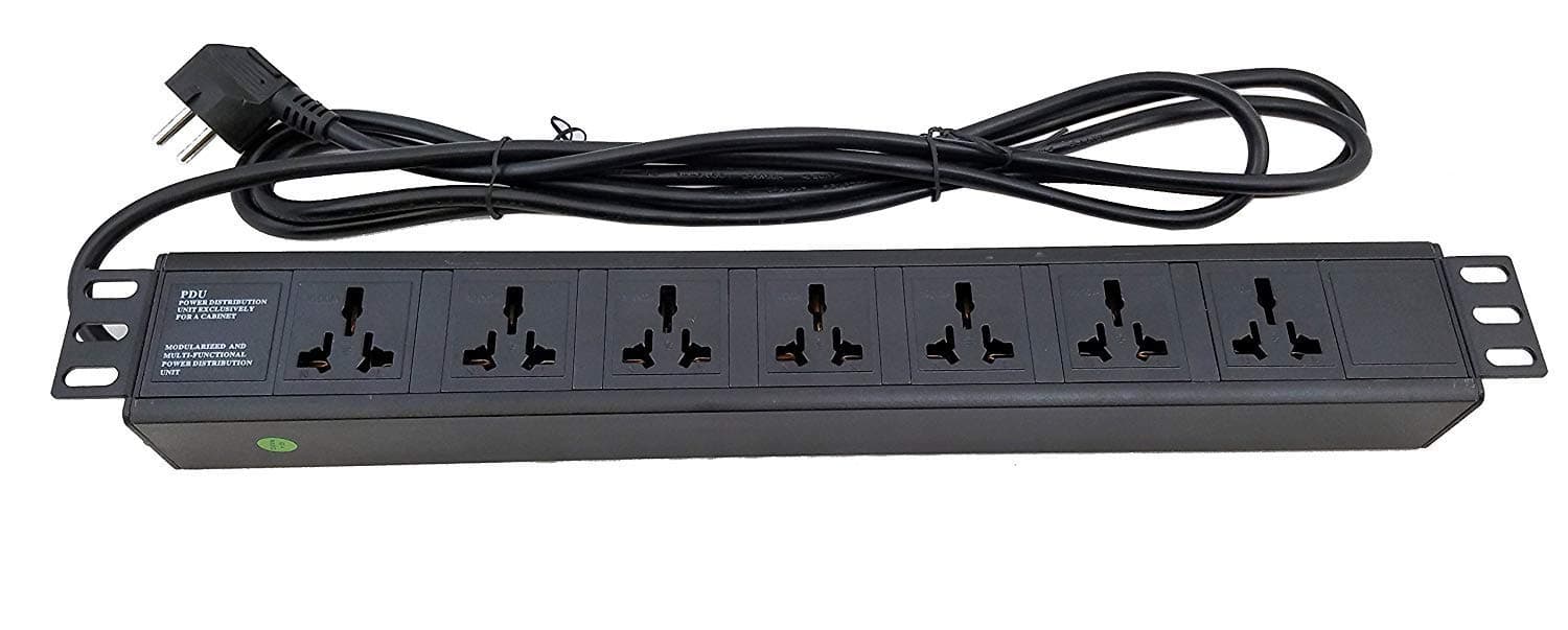 Aluminum Alloy Shell Rack-Mount Server PDU Power Distribution Unit (Germany - 7 Universal Outlet / 16 Amp)