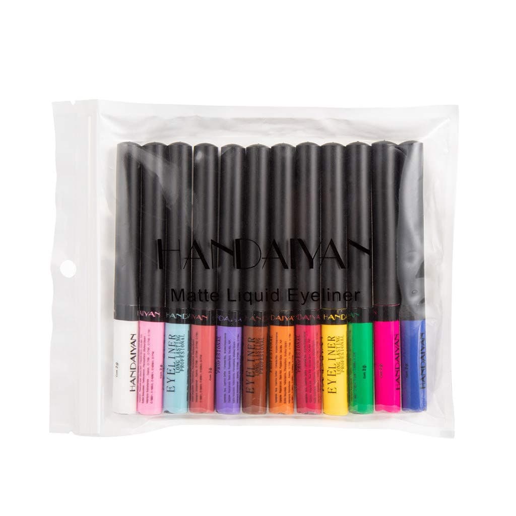 Neon Liquid Eyeliners Nibito Matte Bright Color Eyeliner Set 12 Colors,Waterproof Highly Pigmented Smudge Resistant Liquid Eye Liner Pen Set for Halloween Makeup Kit