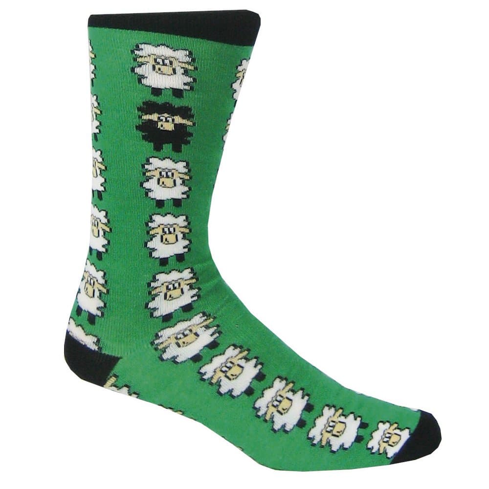 McLaughlin's Irish ShopDublin Gift Men's T9273 Sheep Adult Socks-Emerald Multi, Green/Black, One Size