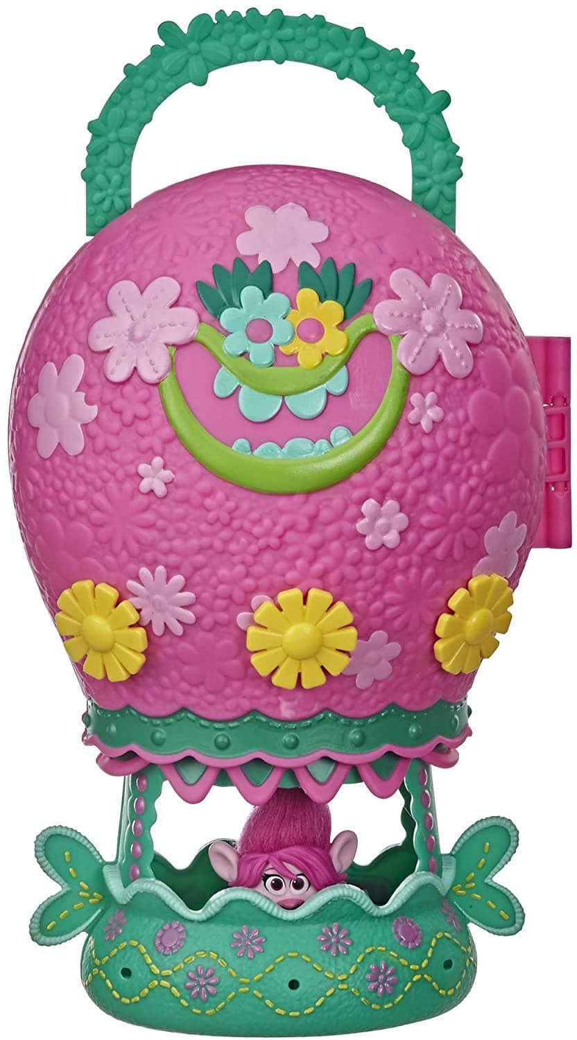 DREAMWORKS TROLLS World Tour Balloon Toy Playset with Poppy Doll - Storage and Handle for On-the-Go Play