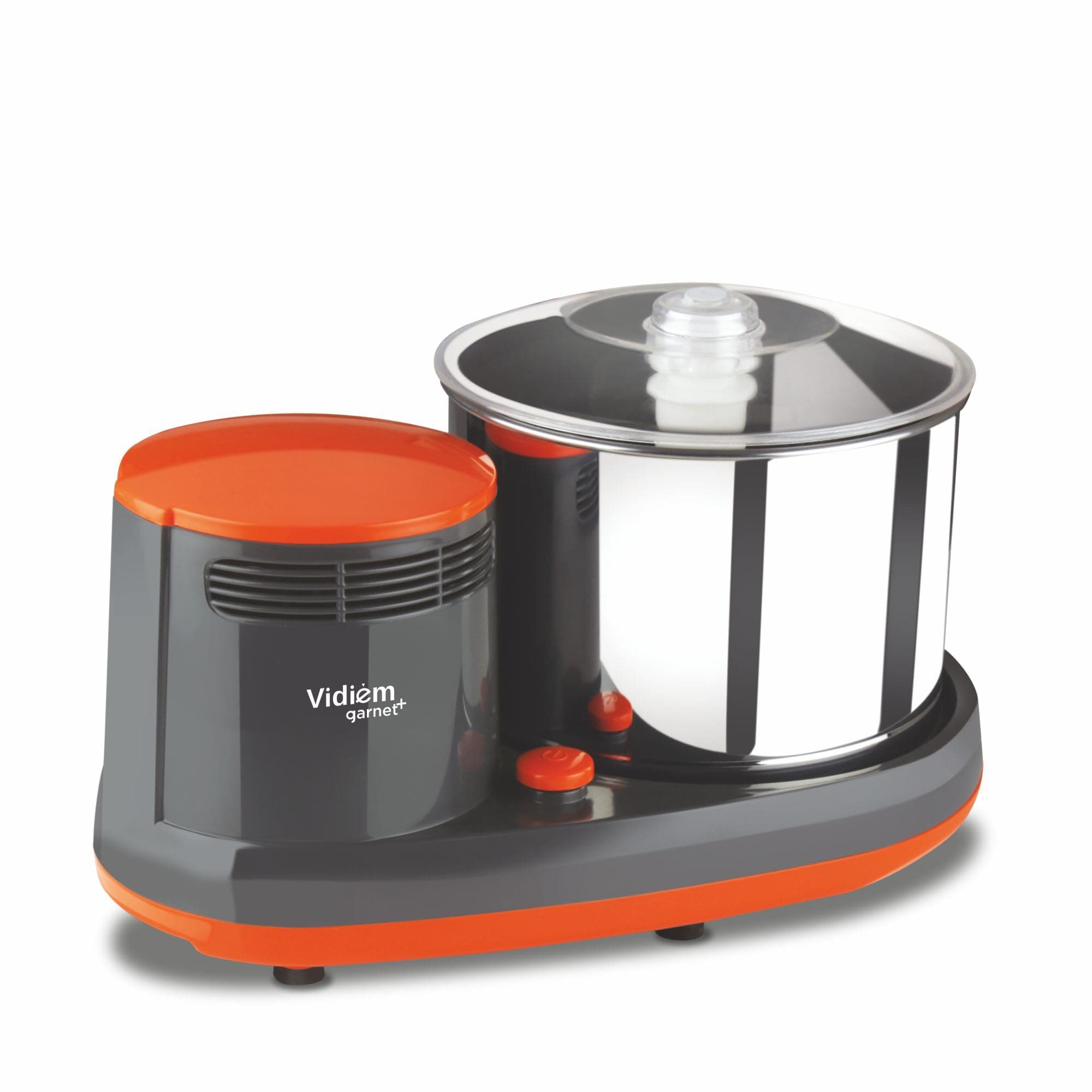 Vidiem Garnet Plus 2L Table Top Wet Grinder with High Torque Motor | Heavy Duty Stainless Steel Drum & Stone Rollers | 5-Year Motor Warranty | Anti-Slip Belt & Transparent Lid