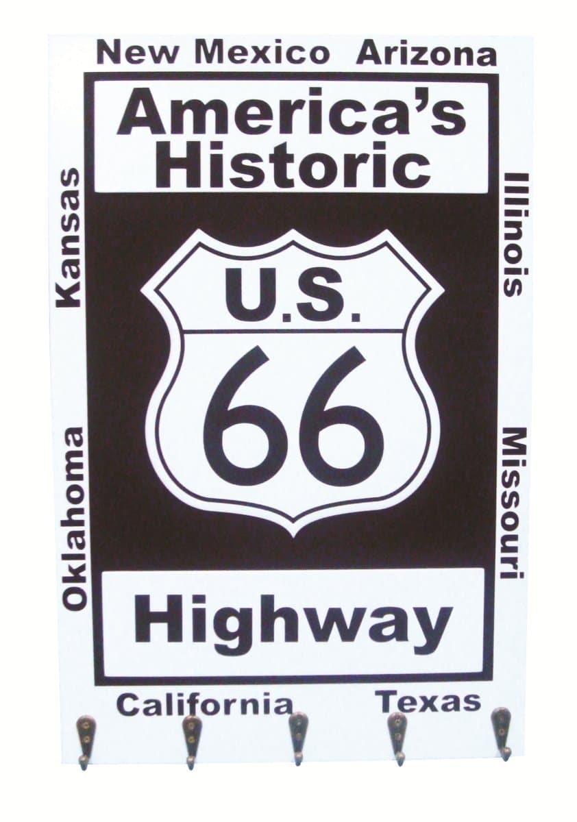 Route 66 Key Rack America's Historic US 66 Highway Father's Day Man Cave Garage Gift
