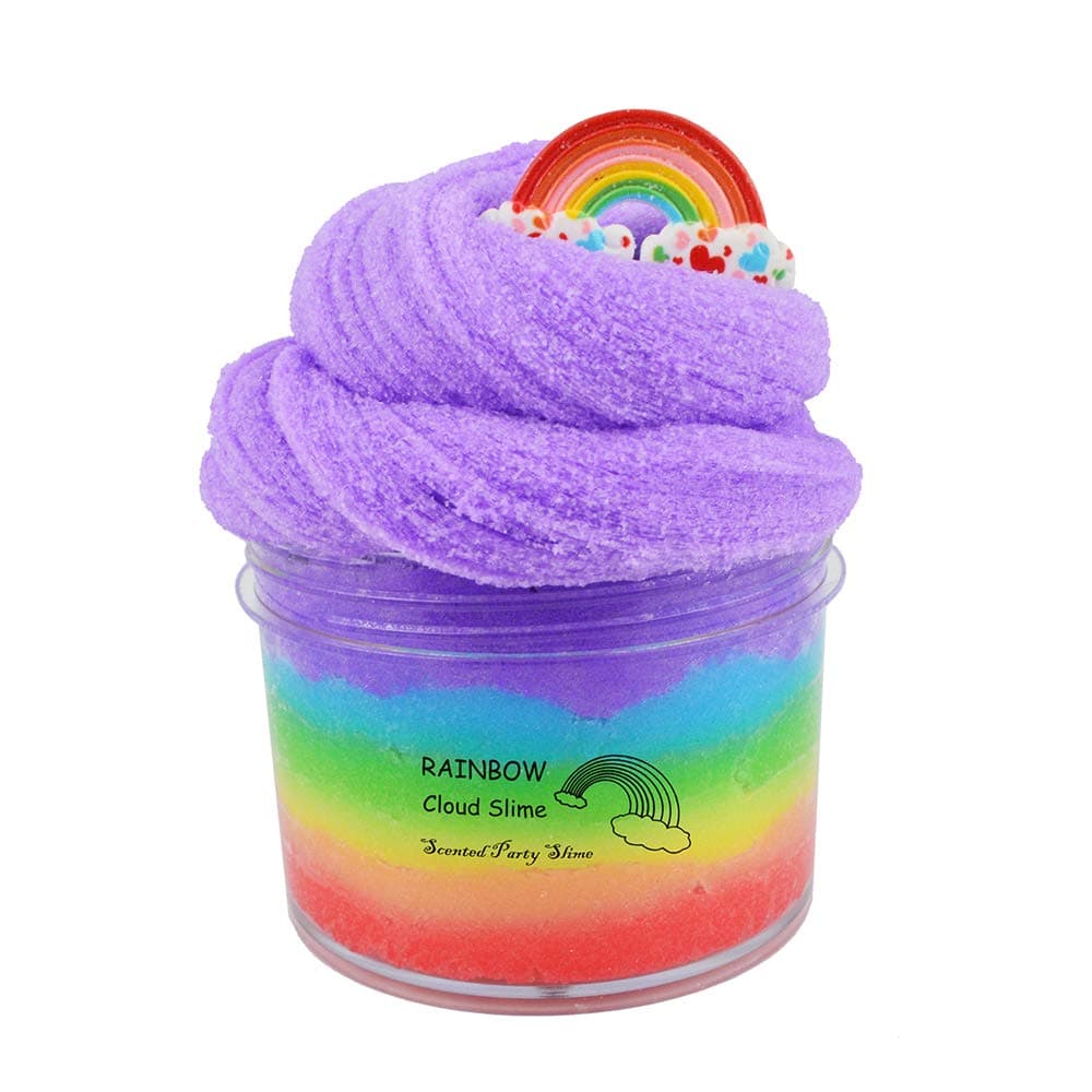 ICHICHIRainbow Cloud Slime,Non-Sticky and Super Soft Scented Slime,Stress Relief Toy