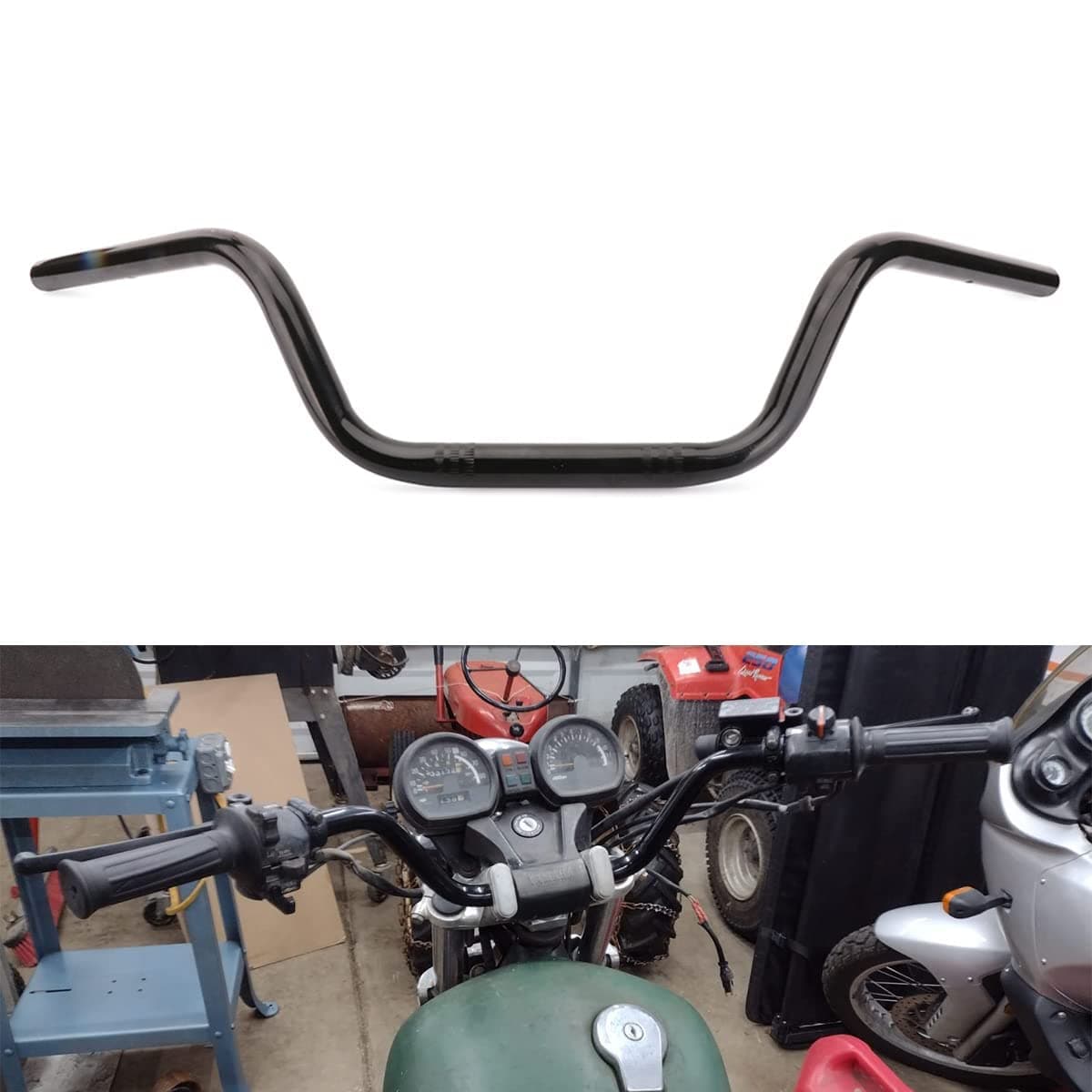 Motorcycle 7/8" Drag Handlebars High-Rise Tracker Handle Bars Universal For Sportster XL 883 1200 Cruiser Bobber Custom Chopper Softail Dyna Tour Glide Road CG125 Black