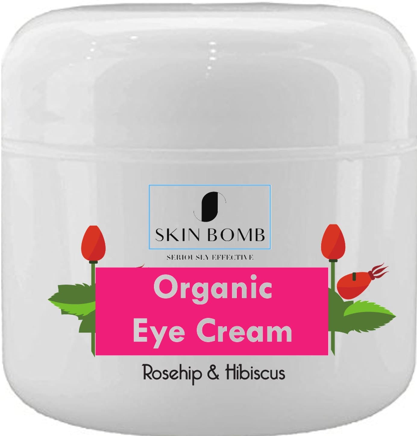 Skin Bomb's Rosehip Hibiscus Eye Cream,1.2 oz Natural Ingredients for Wrinkles Dark Circles