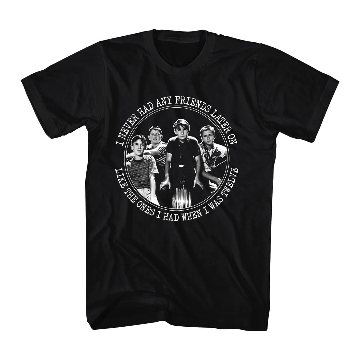 Stand By Me Men's Stand By Me Friends Graphic T-Shirt, Black, Medium