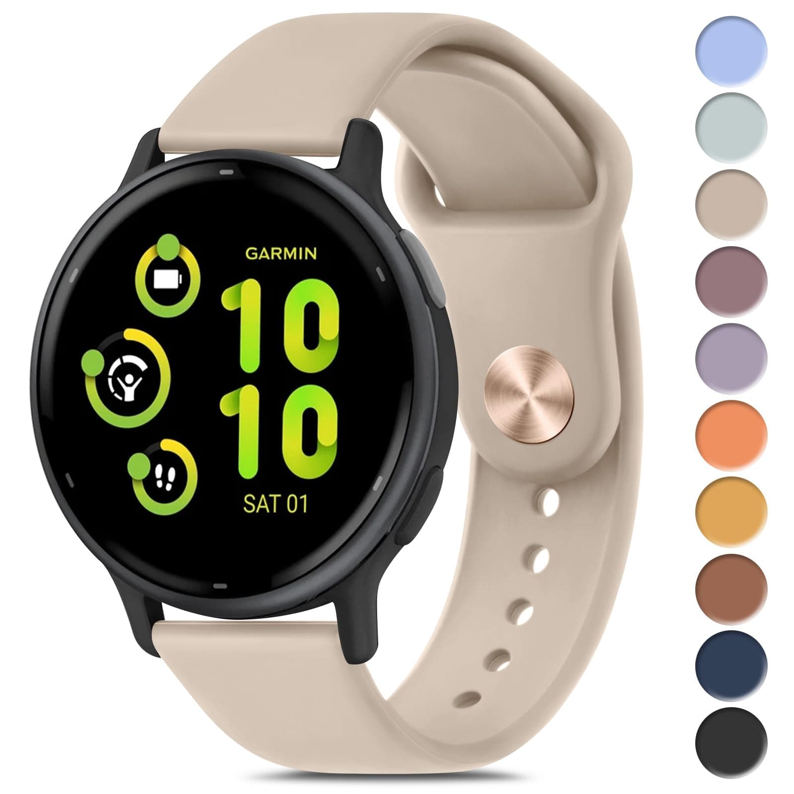 Meliya Bands Compatible with Garmin Vivoactive 5 / Vivoactive 3 Watch Band, Garmin Venu 2 Plus / Venu Sq / Venu Watch Bands Women Men, Soft Silicone Sport Replacement Strap for Garmin Vivoactive 5,