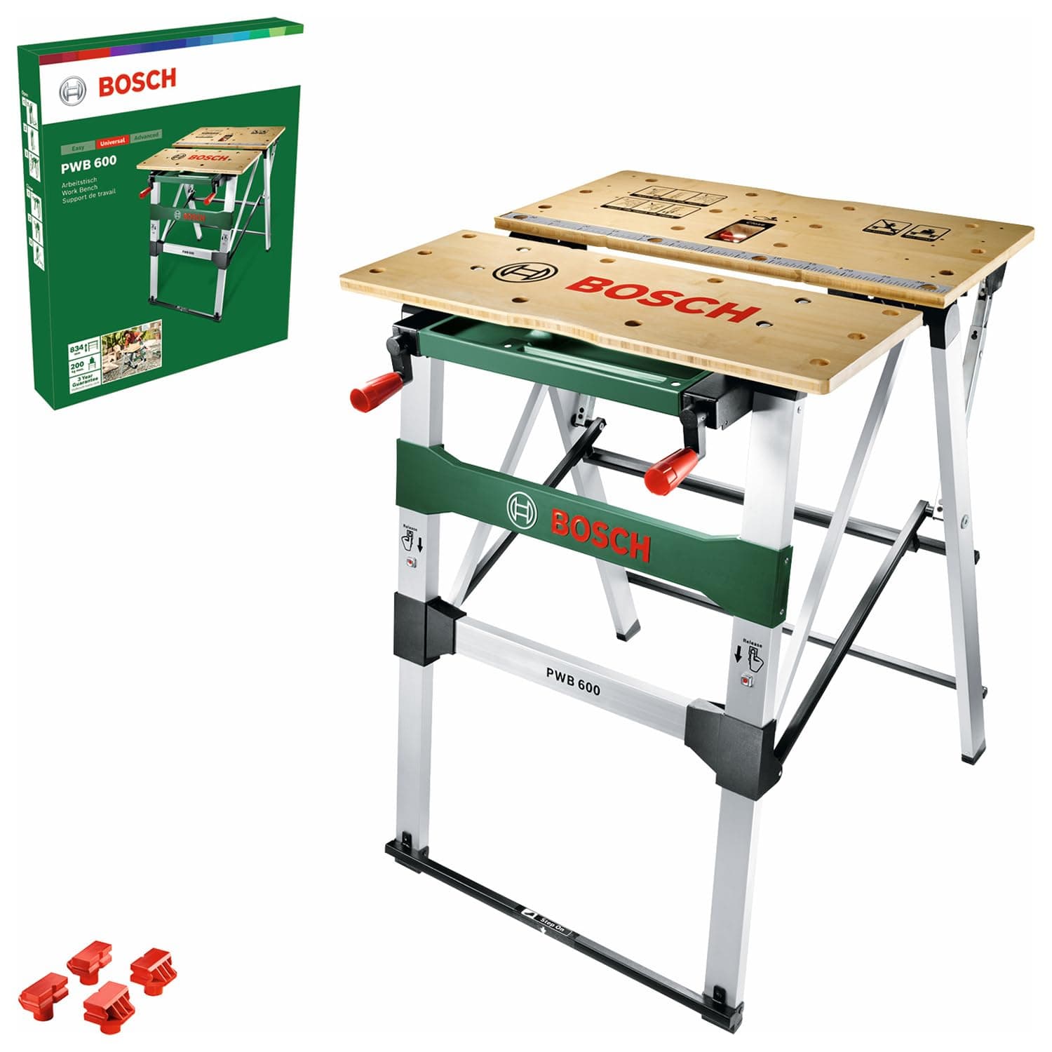 Work Bench PWB 600 (4 Blade Clamps, Cardboard Box, Max Load Capacity: 200 kg)