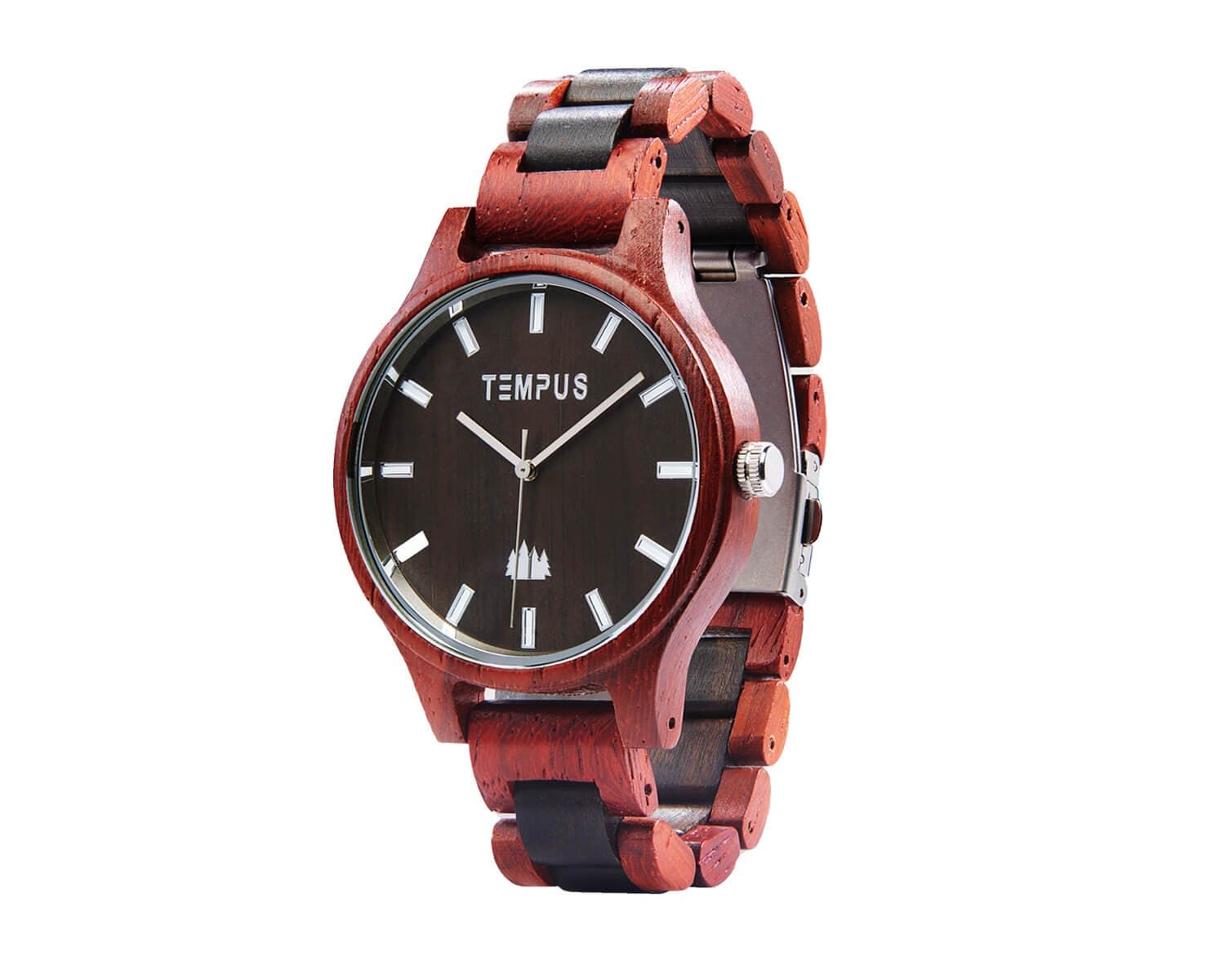 Classico - Two Tone Rosewood Black Sandalwood Men's Wood Wooden Watch - TWW-02 -Gift for Men
