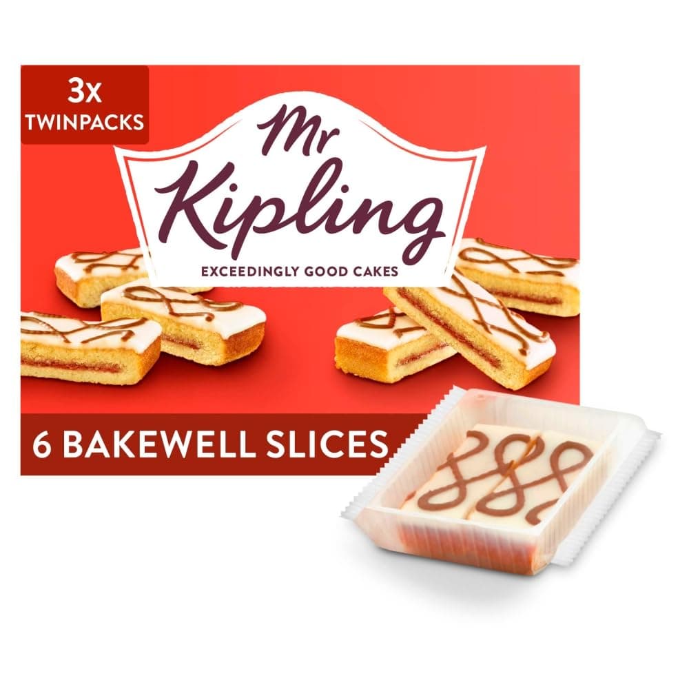 Mr Kipling Bakewell Cake Slices, 6 Treats – Perfect For Snacking On-the-Go