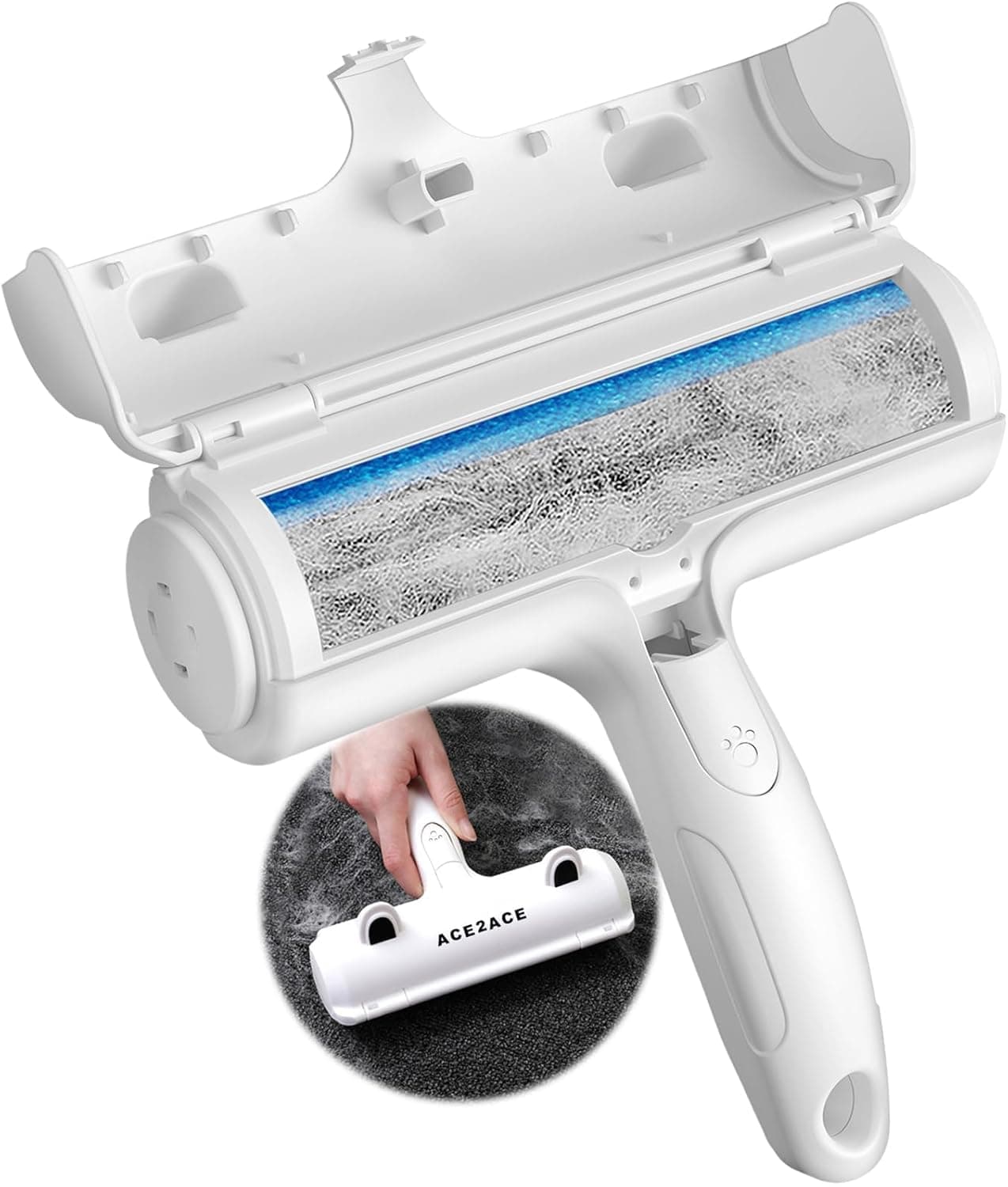 ACE2ACE Pet Hair Remover Roller, Reusable Animal Hair Removal Brush for Dogs and Cats, Self Clean Pet Fur from Carpet, Furniture, Rugs, Laundry, Clothes and Bedding, Sofa