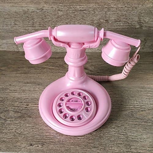 ECVISION Lovely Pink Princess Corded Phone Cute Push-button Corded Telephone